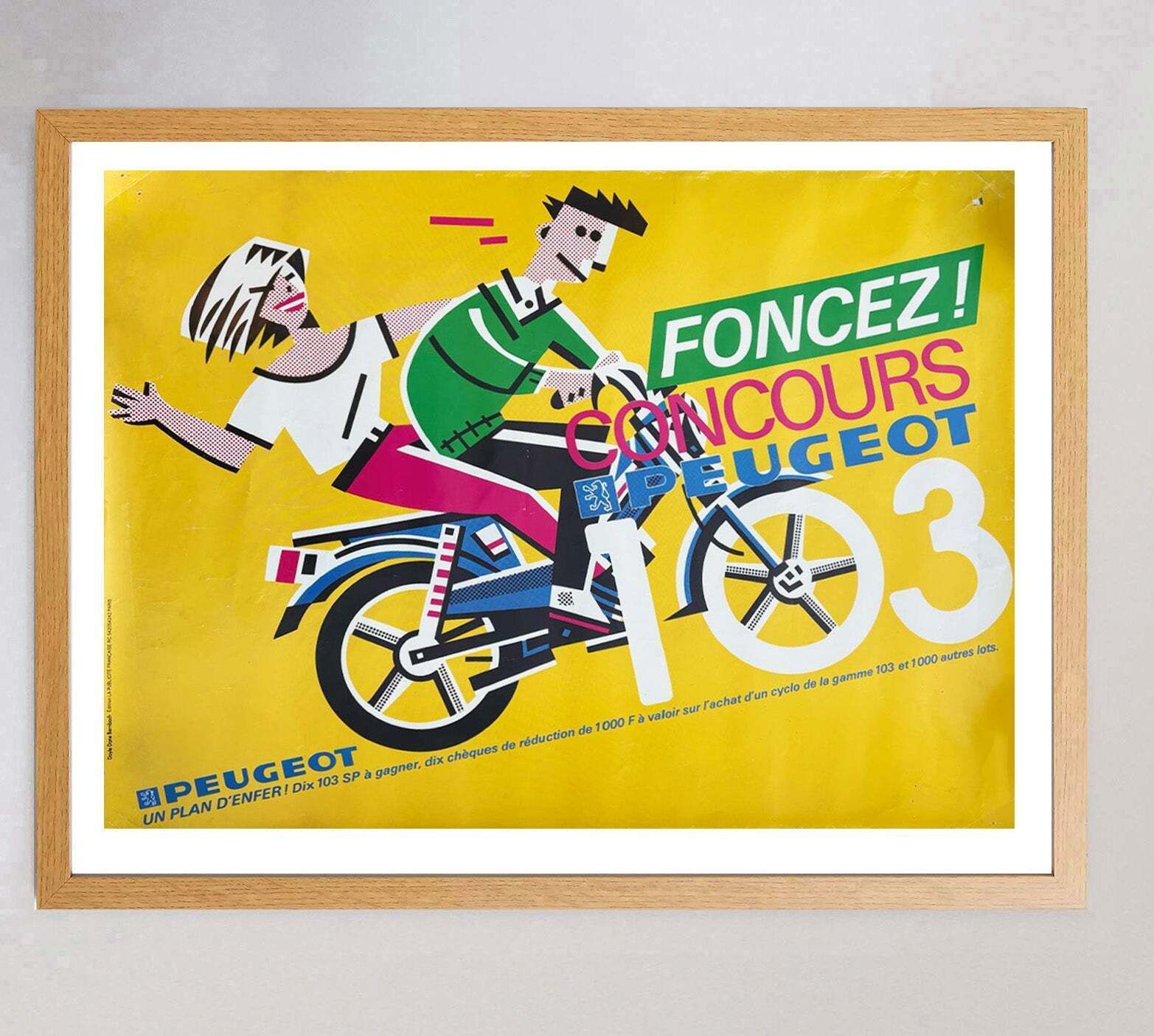 Peugeot Bike 103 Original Vintage Poster photo Art