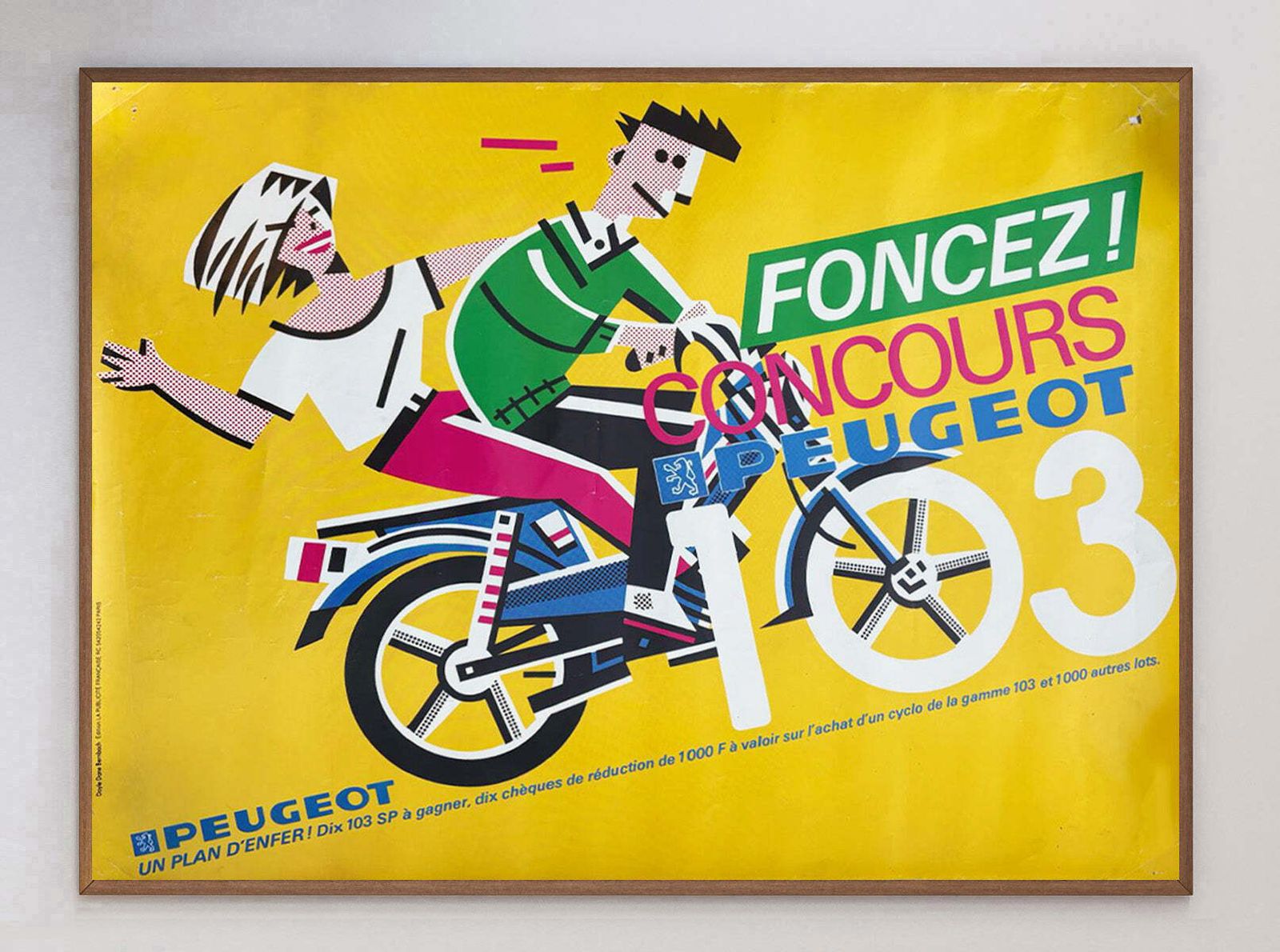 Peugeot Bike 103 Original Vintage Poster photo 318.0