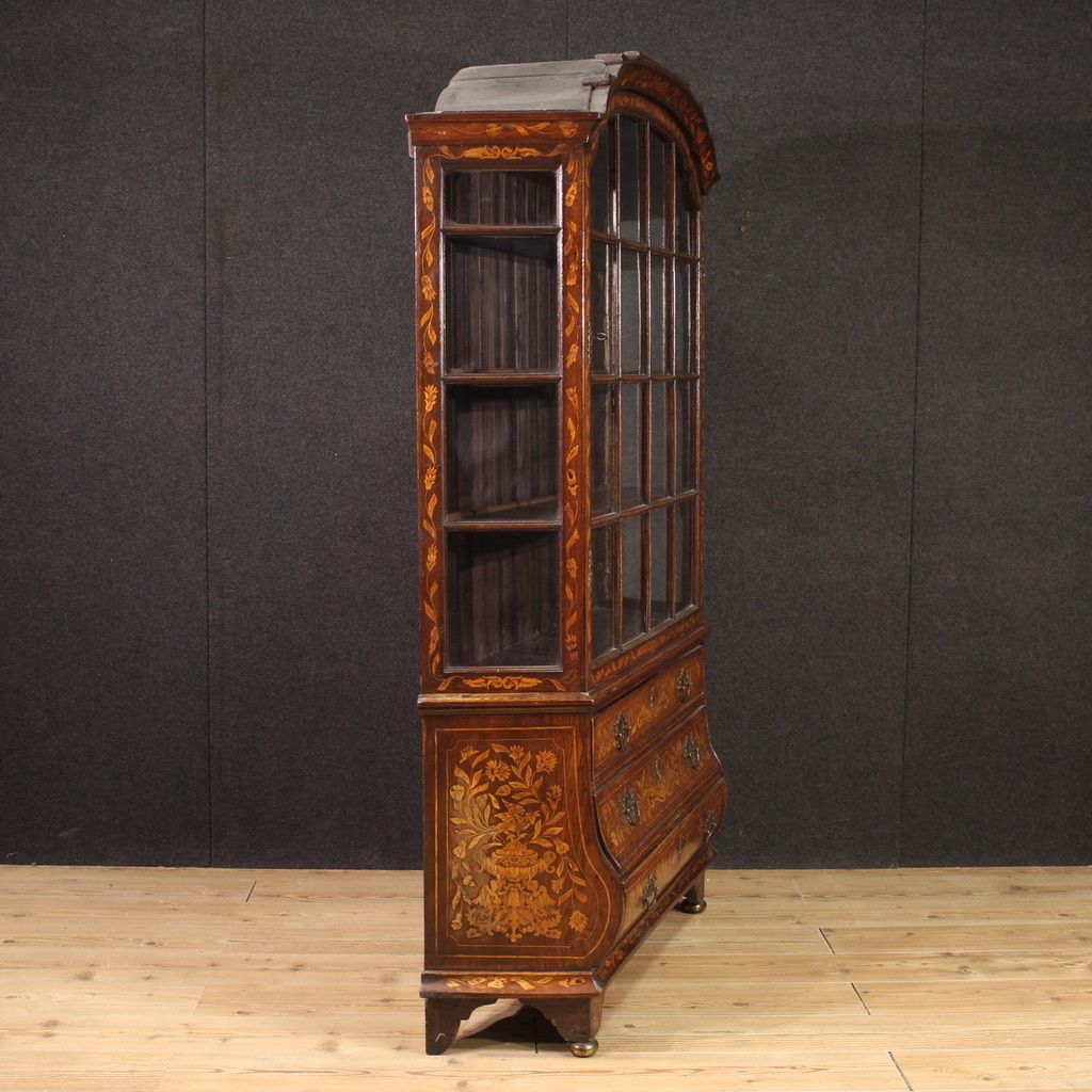 19th Century Dutch Inlaid Display Cabinet photo vintage