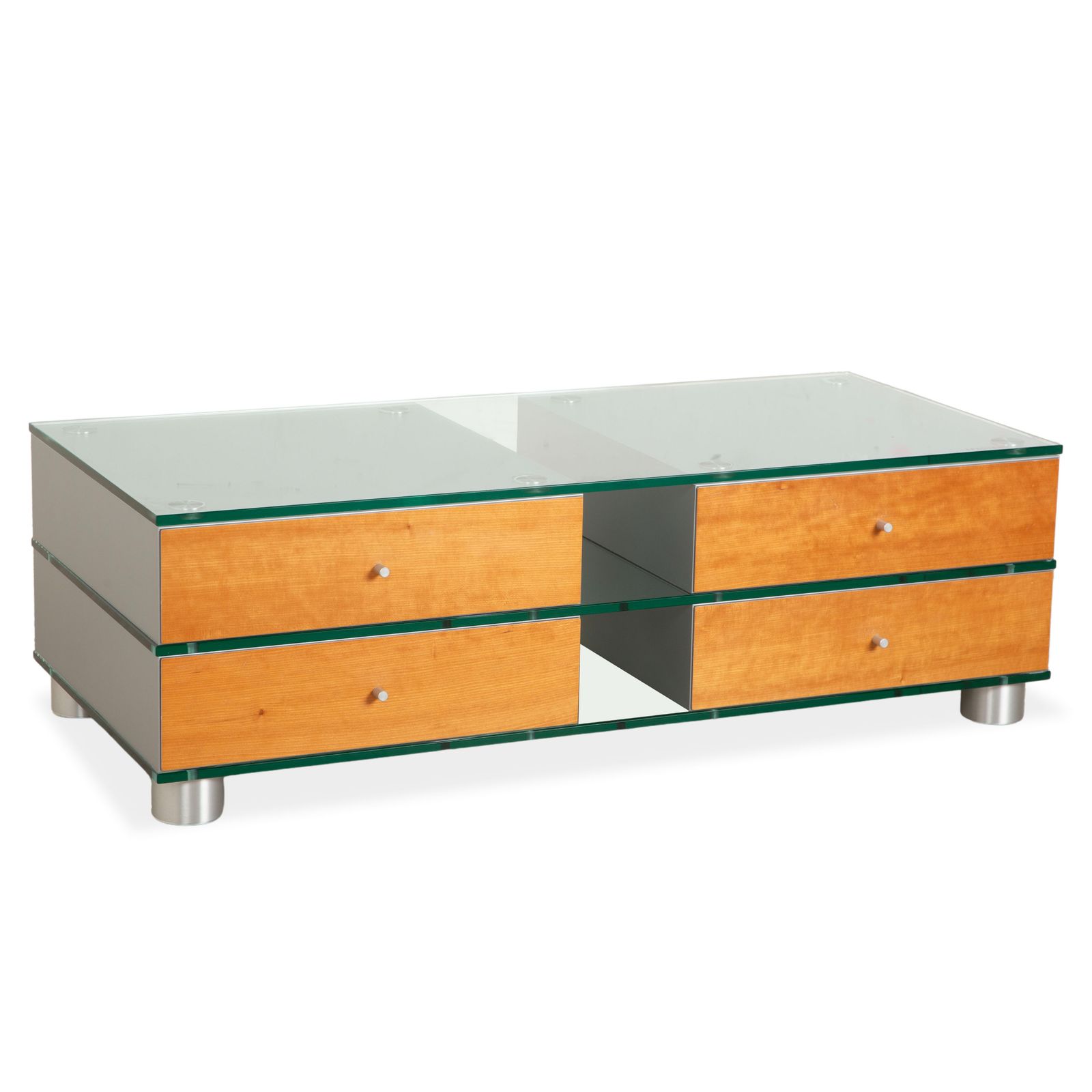 Spectral Glass Wood Metal Sideboard Brown Grey Lowboard Mediaboard