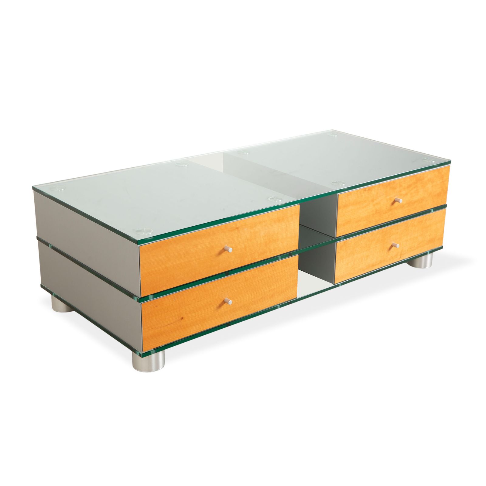 Spectral Glass Wood Metal Sideboard Brown Grey Lowboard Mediaboard photo for sale