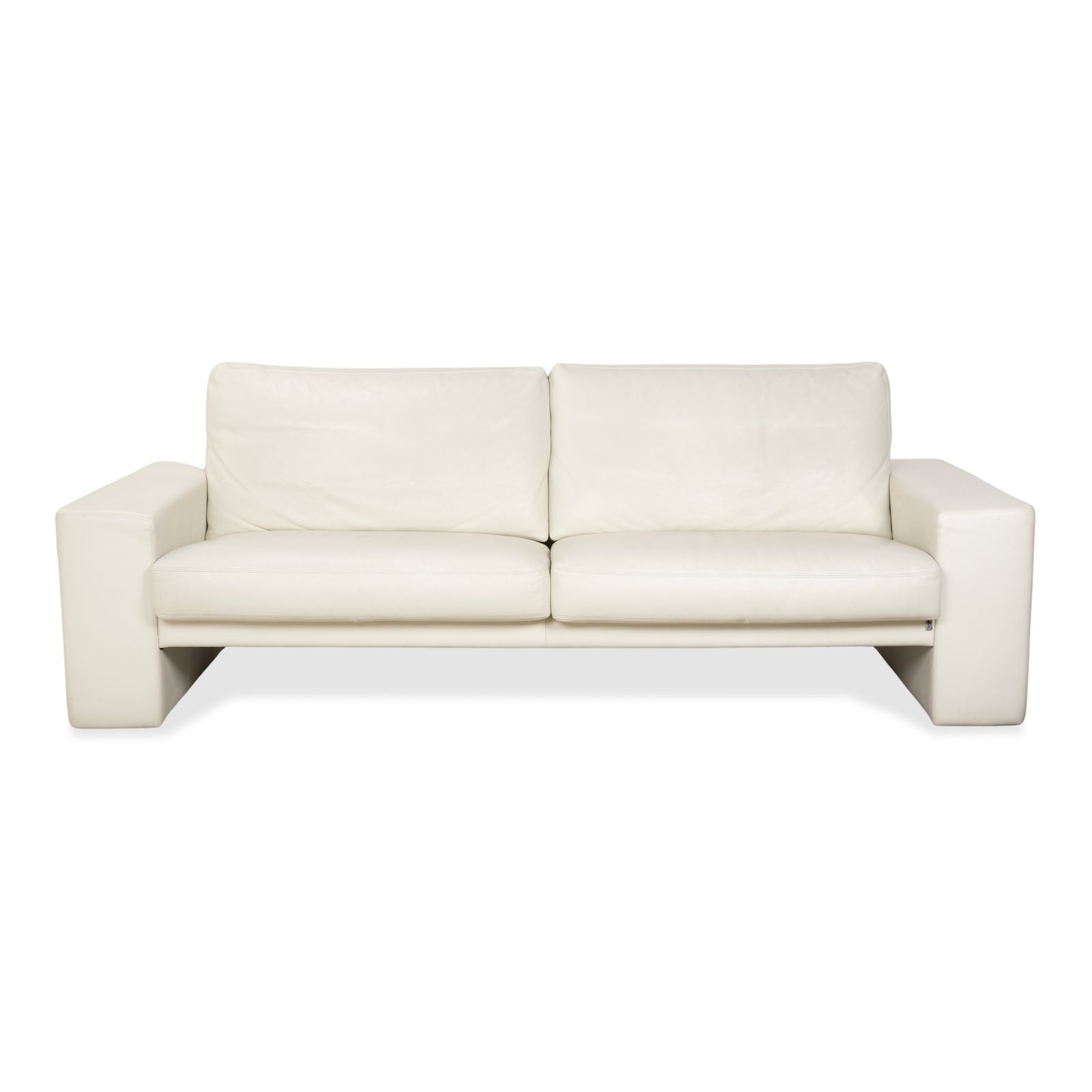 Erpo Cl 100 Leather Three Seater White Beige Cream Sofa