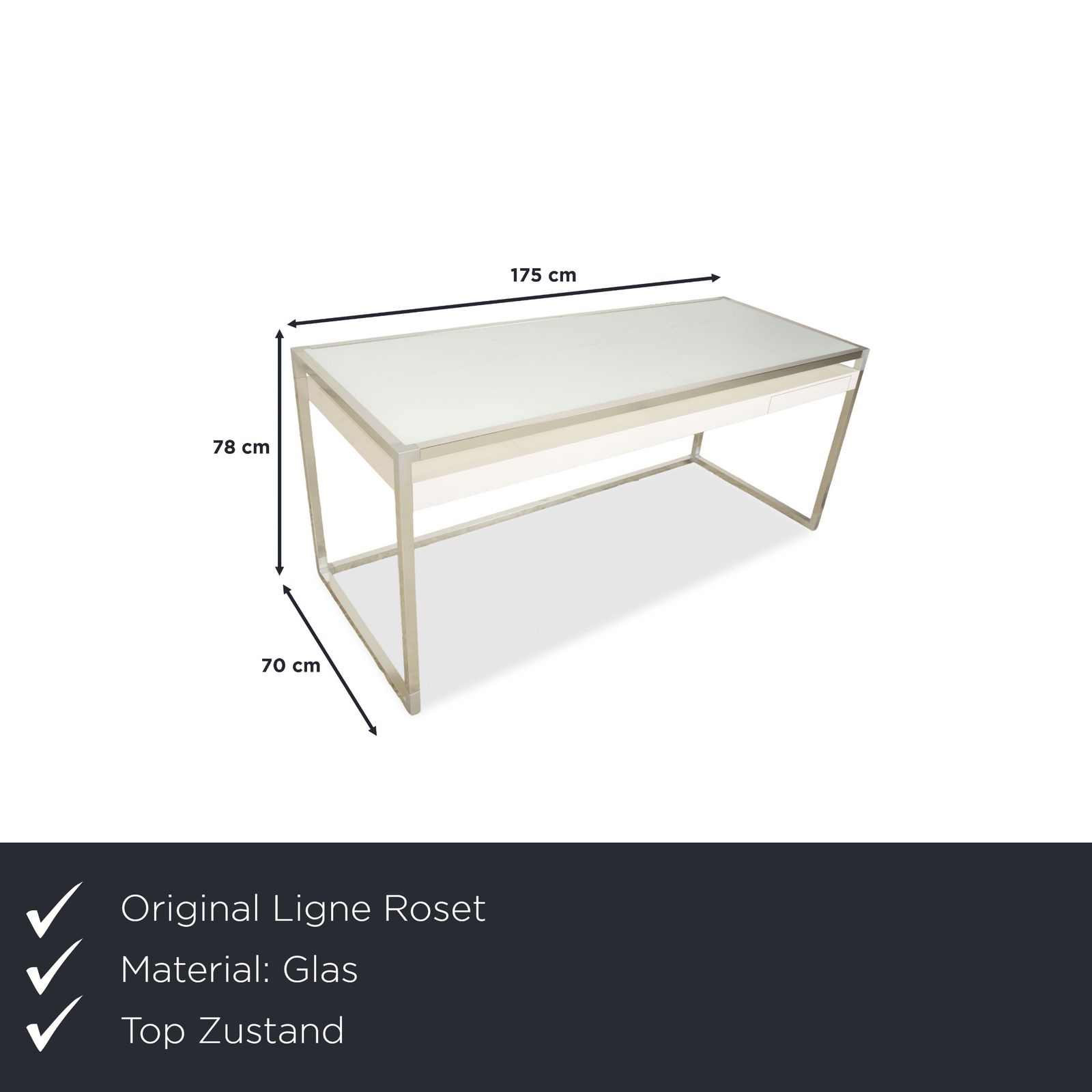 Bureau Ligne Roset Contour en verre blanc, home office photo furniture