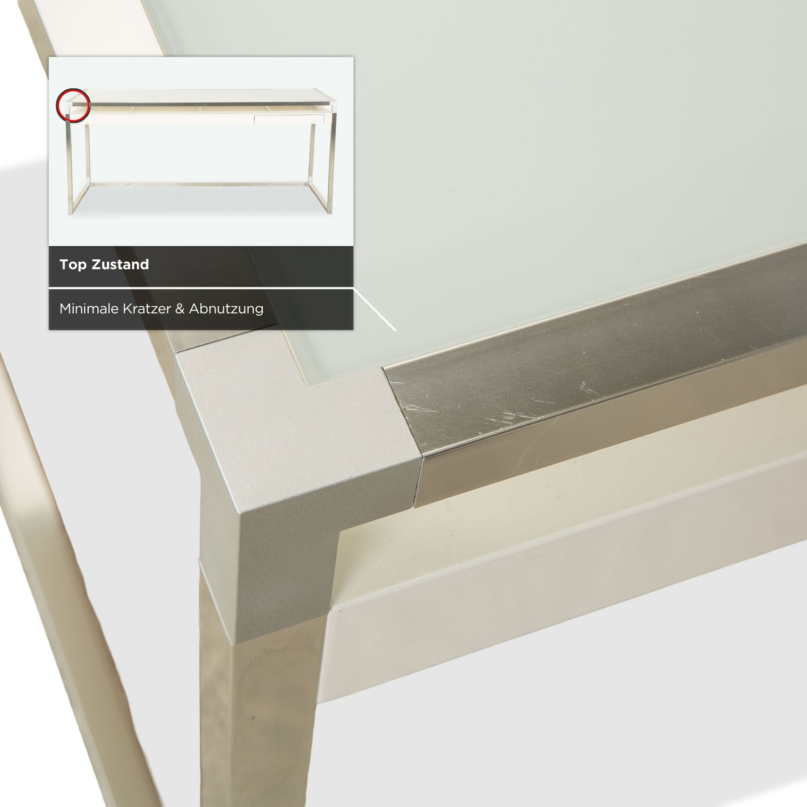 Bureau Ligne Roset Contour en verre blanc, home office photo buy
