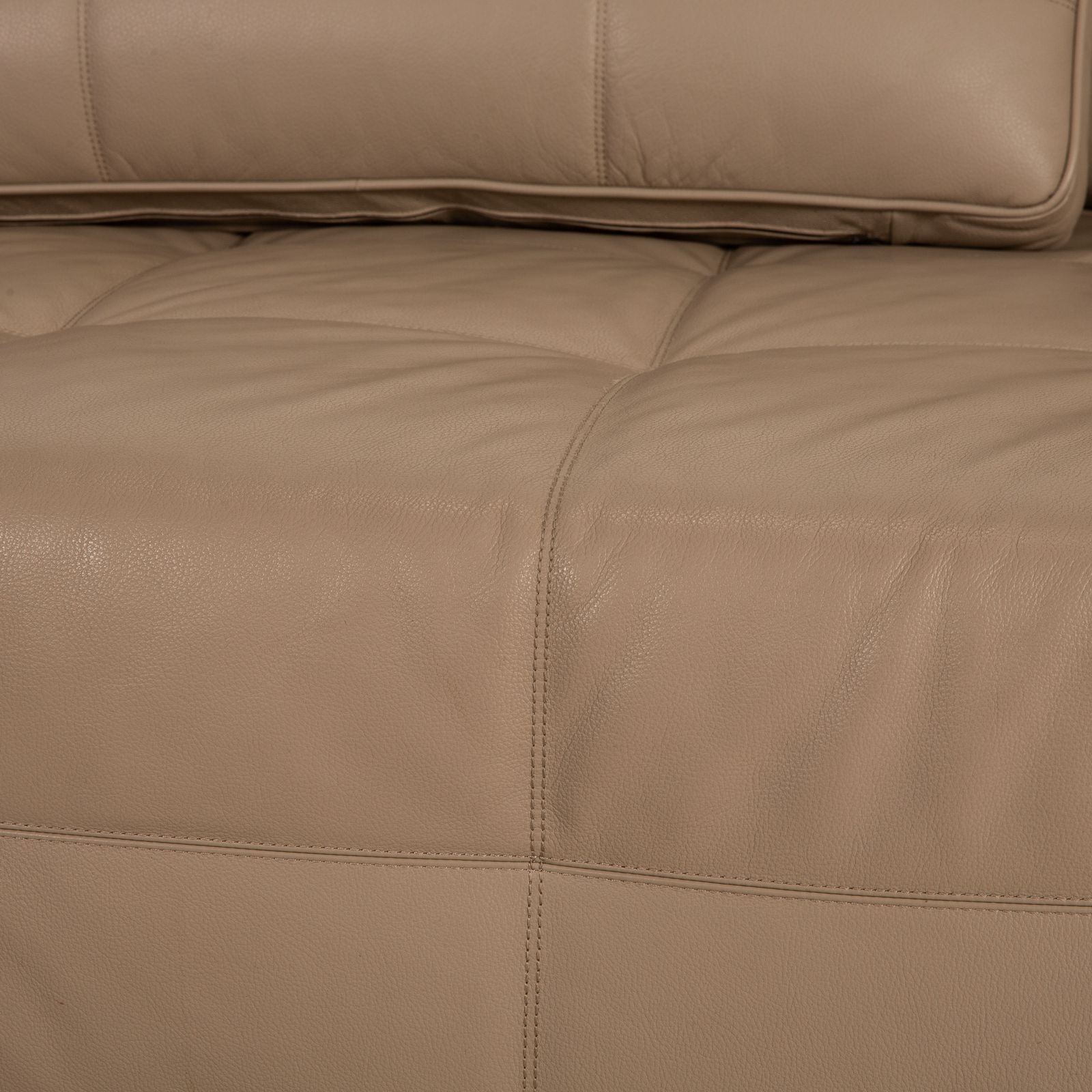Minotti Lawrence Clan Leather Beige Corner Sofa photo for sale
