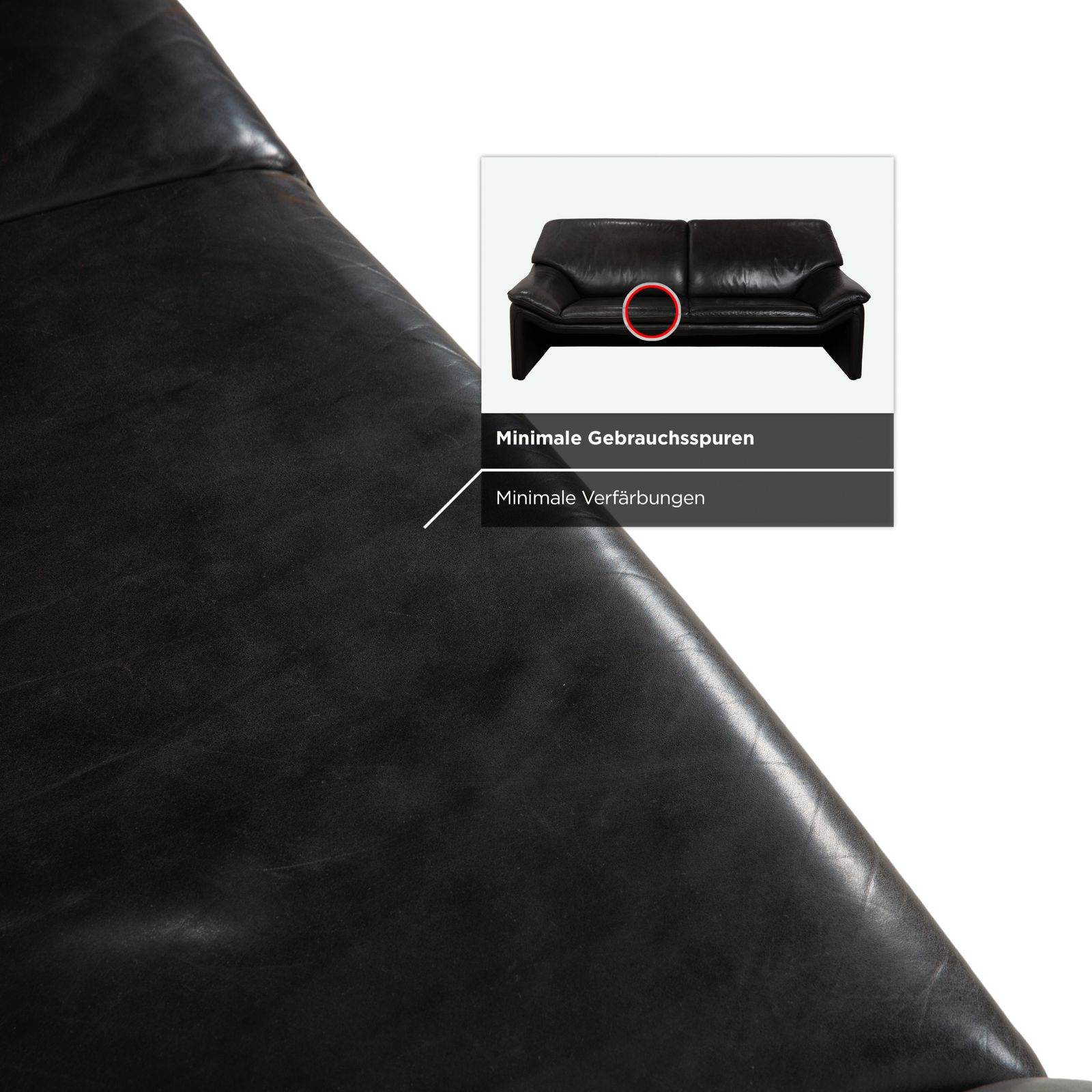 photo furniture Canapé Laauser Atlanta 3 places en cuir, gris foncé anthracite