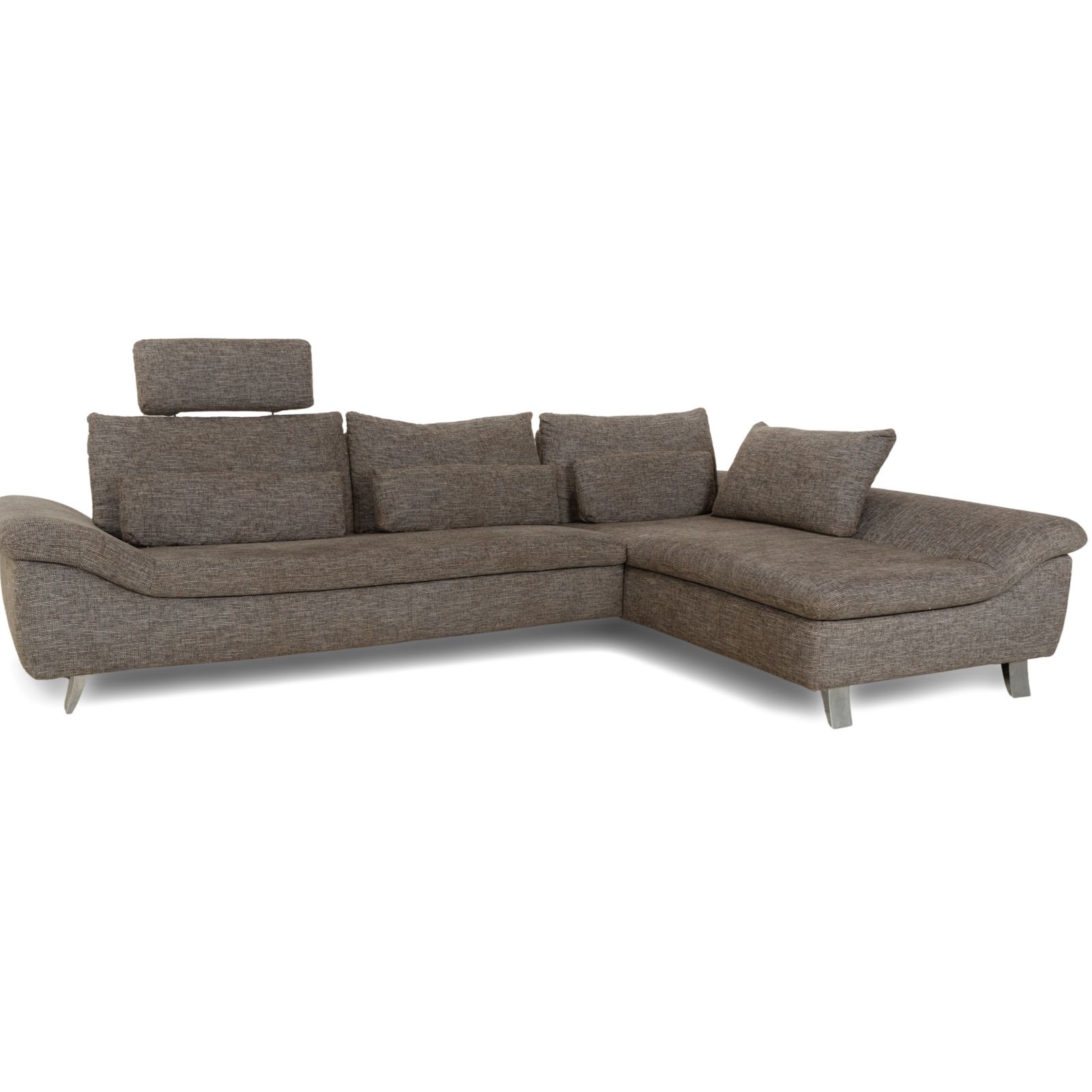 Ewald Schillig Dragon Fabric Corner Sofa Grey Manual Function