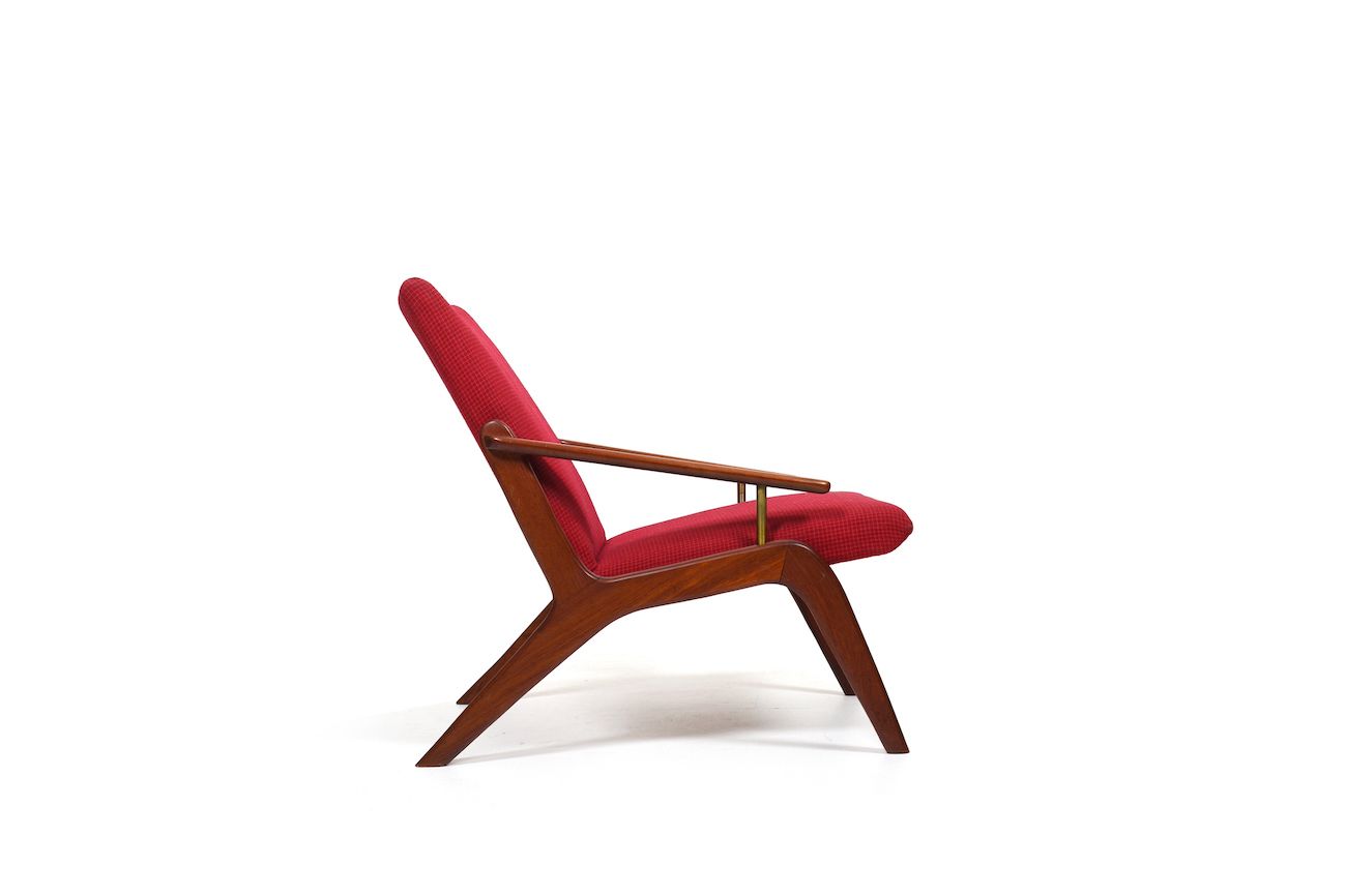 Mid Century Danish Teak And Brass Easychair 1960s photo furniture