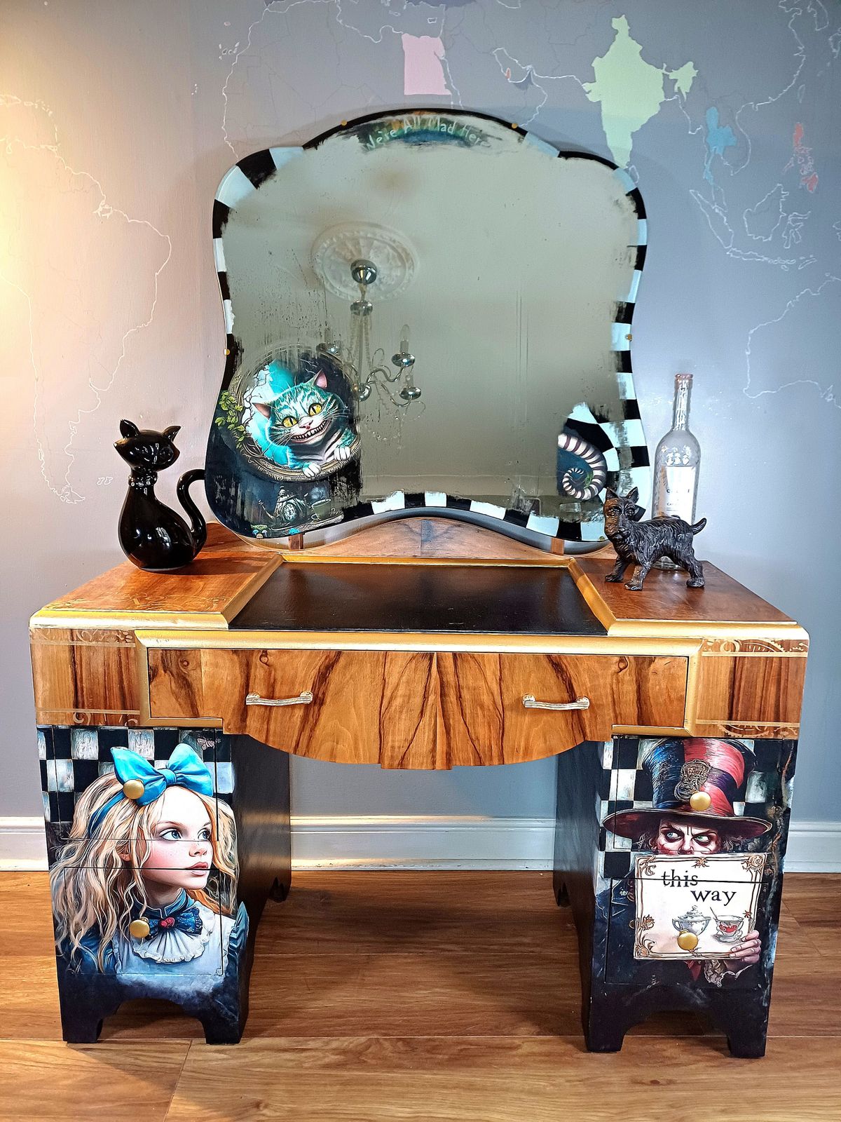 Upcycled Decoupaged Wonderland Dressing Table With photo 795.0