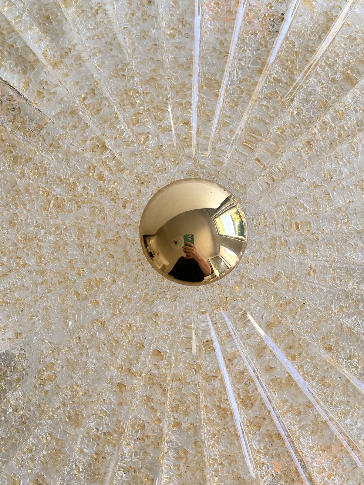 Venetian Gold "Graniglia" Murano Glass Flush Mount photo for sale