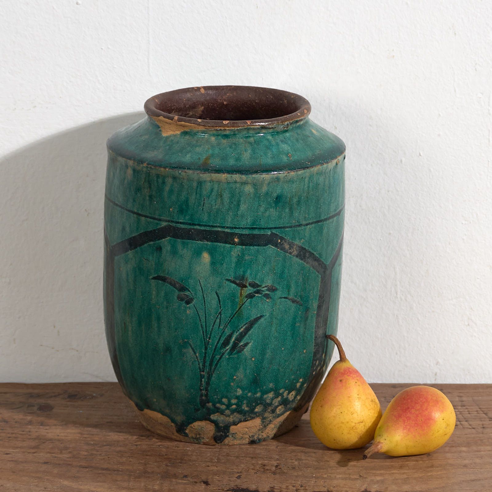 Antique Enameled Vase With Vegetal Motifs (C.1820) #15
