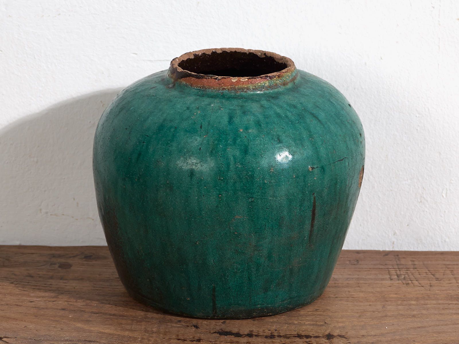 Antique Round Glazed Ceramic Vase (C.1820) photo Home Decor