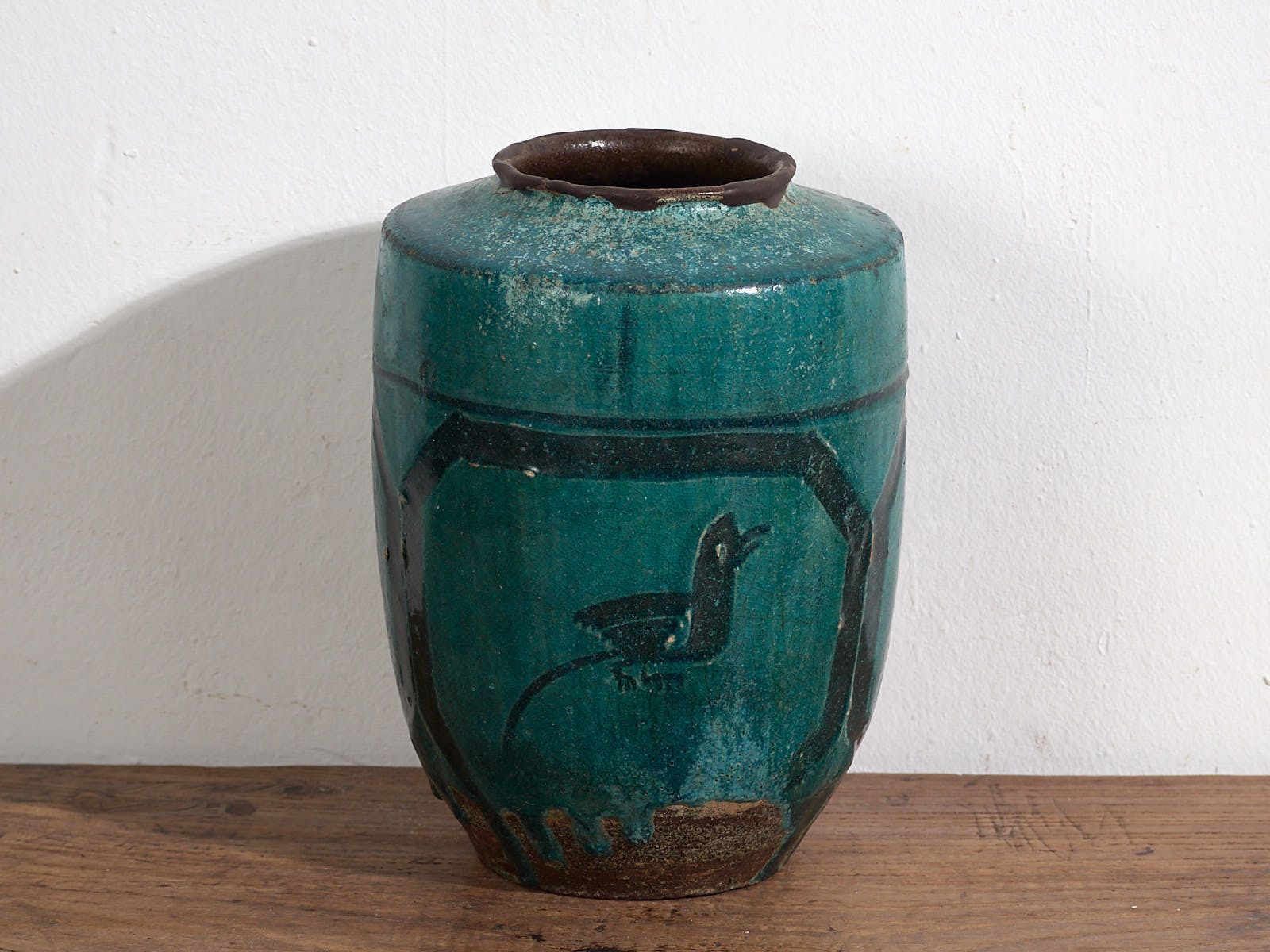 Antique Emerald Green Enameled Vase (C.1820) #12 photo 296.0