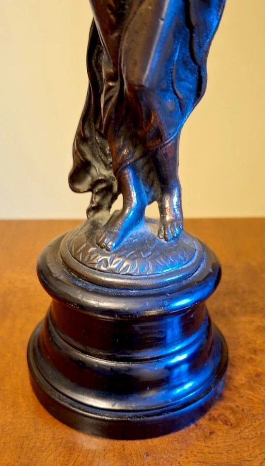 Antique Large Pair Large French Bronze Virtue Figures C.1900 Modestie & Gaitie photo Art