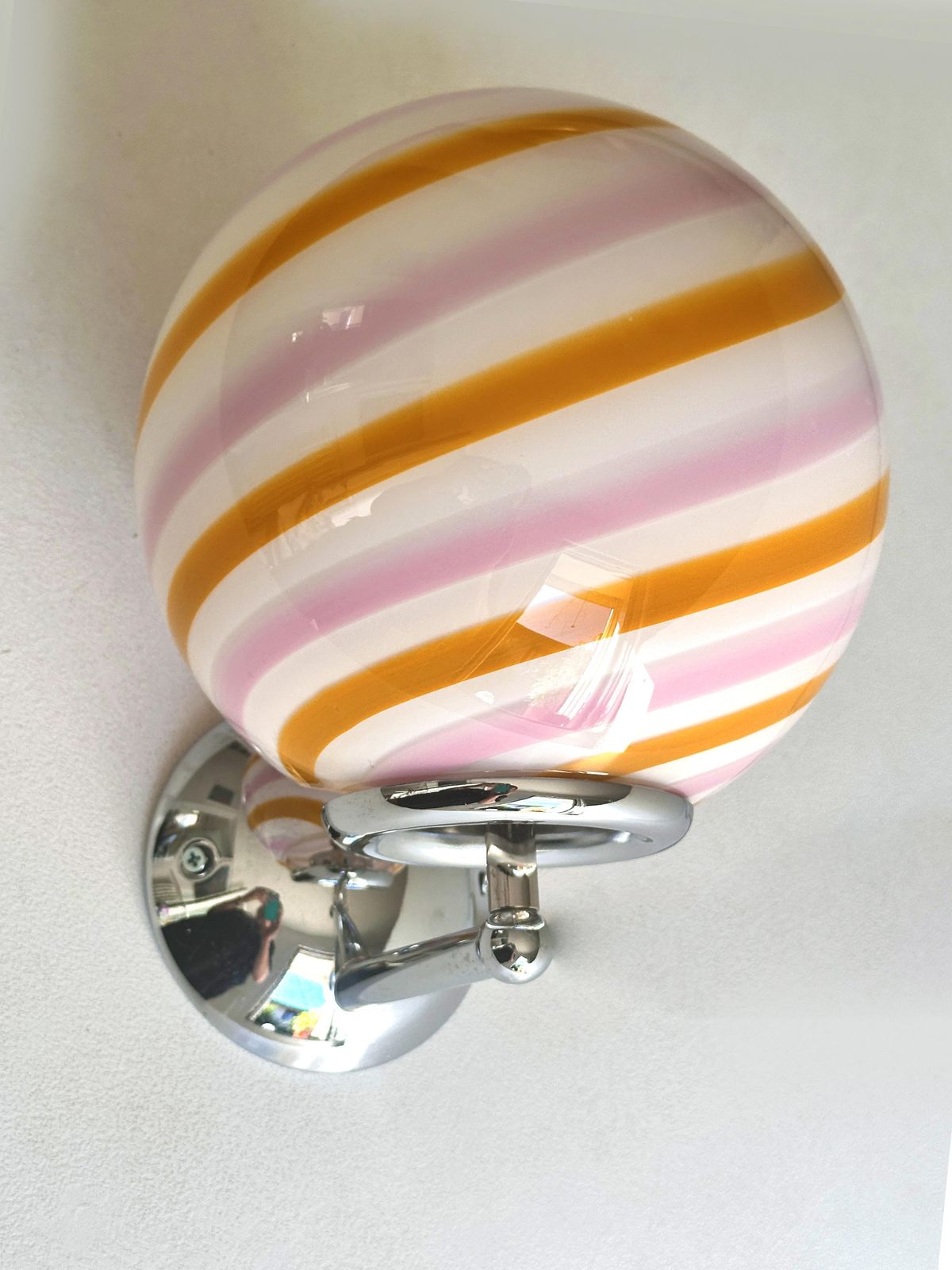 Set Of Two Contemporary Amber And Pink "Rods" Murano Glass Wall Sconces photo 2270.0