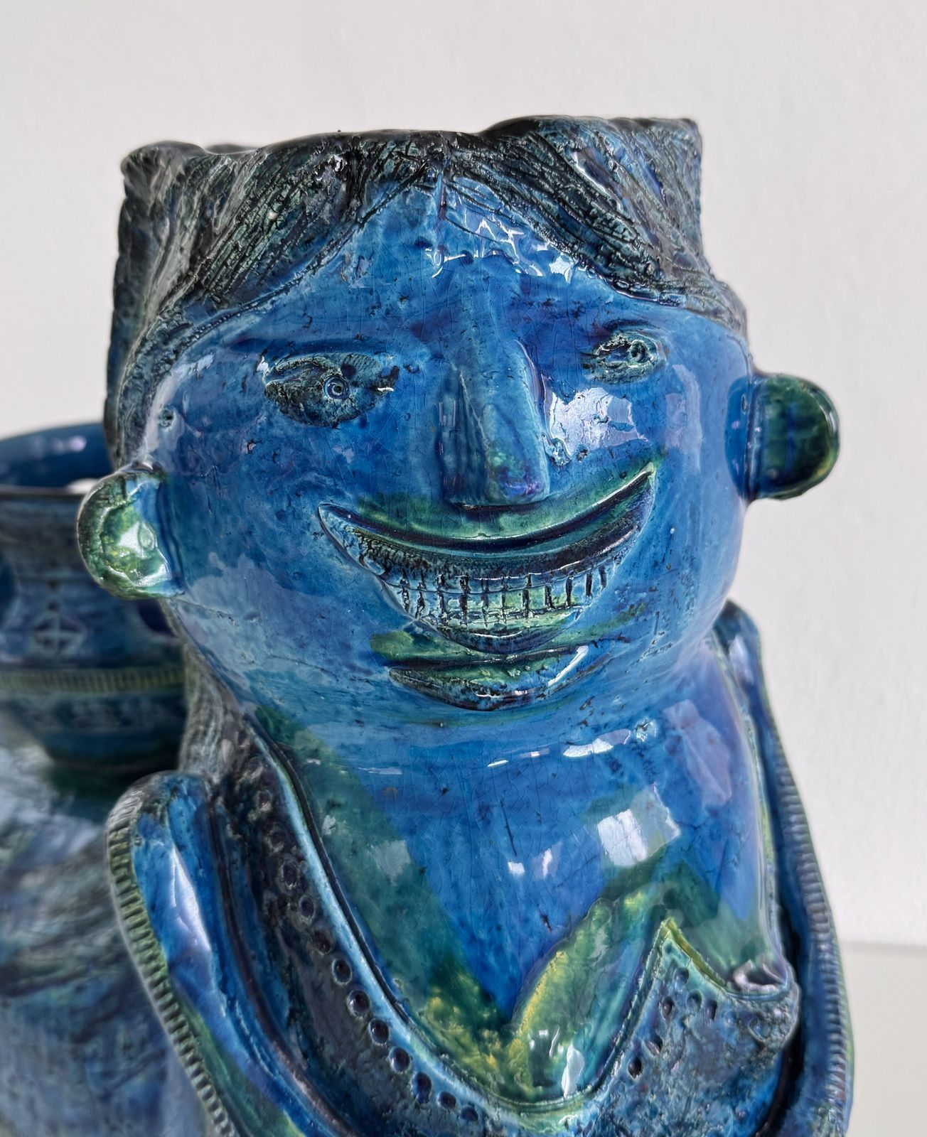 Aldo Londi For Bitossi Rimini Blu Ceramic Plant Centaur Sculpture, Italy, 1960s photo Home Decor