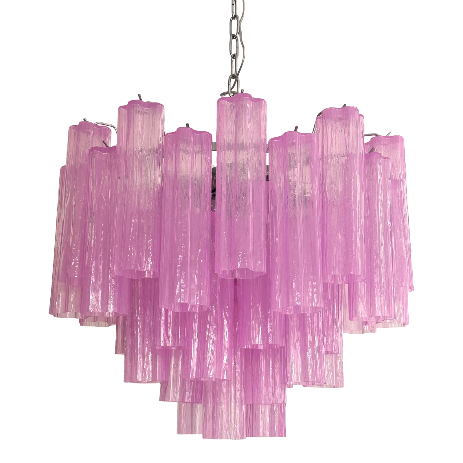 Spectacular Clear “Tronchi” Murano Glass Chandelier D60