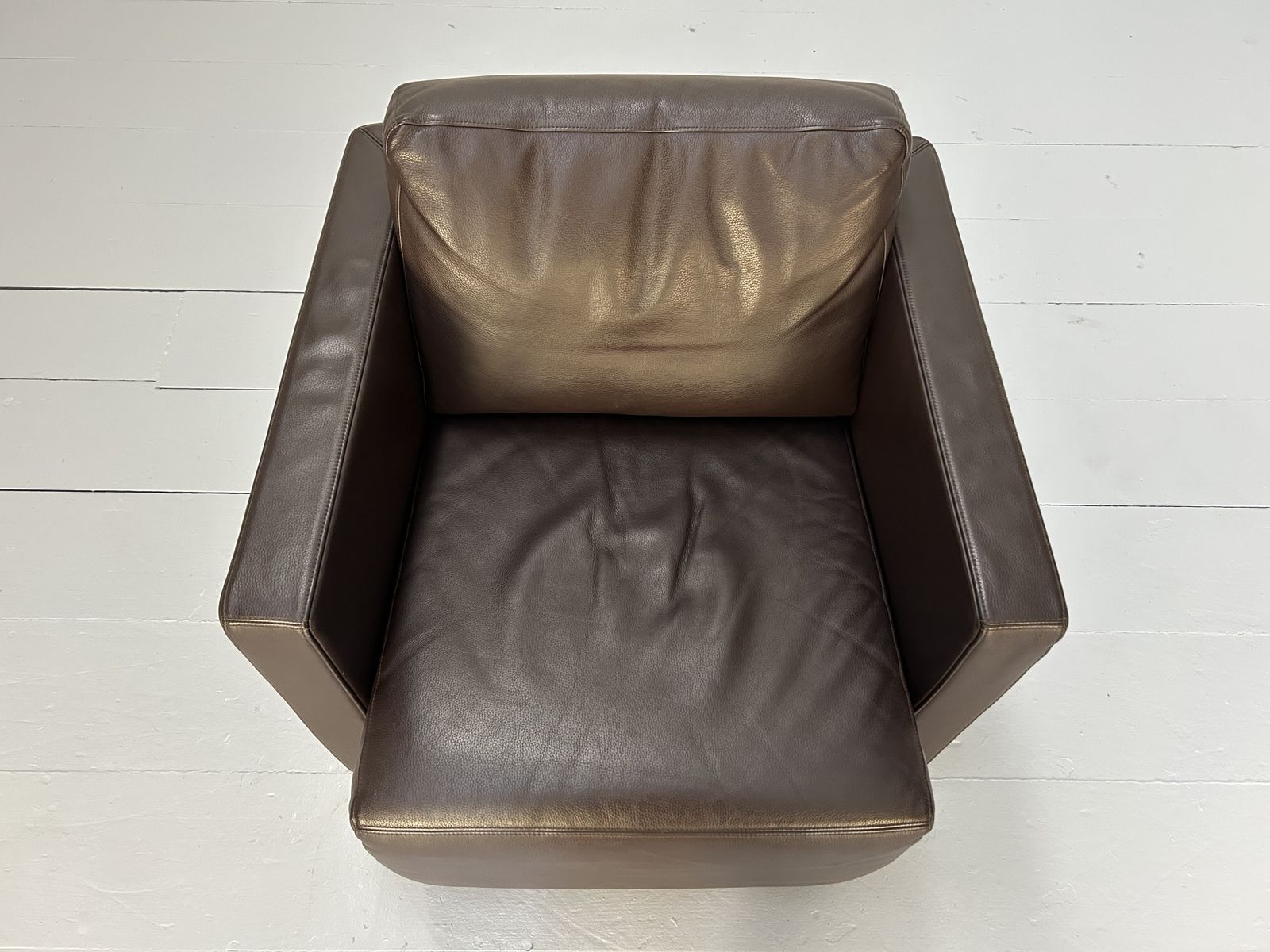 Walter Knoll "Nelson 605" Swivel Armchair In Brown Leather photo buy
