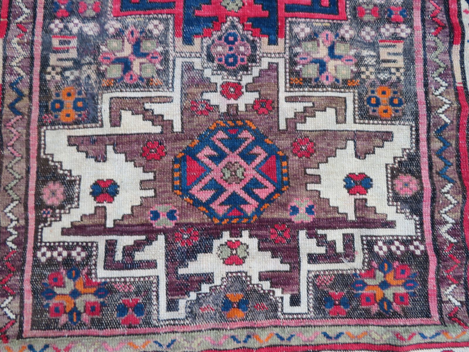 Distressed Caucasian Lesghi Rug. 140cm X 100cm. photo 399.0