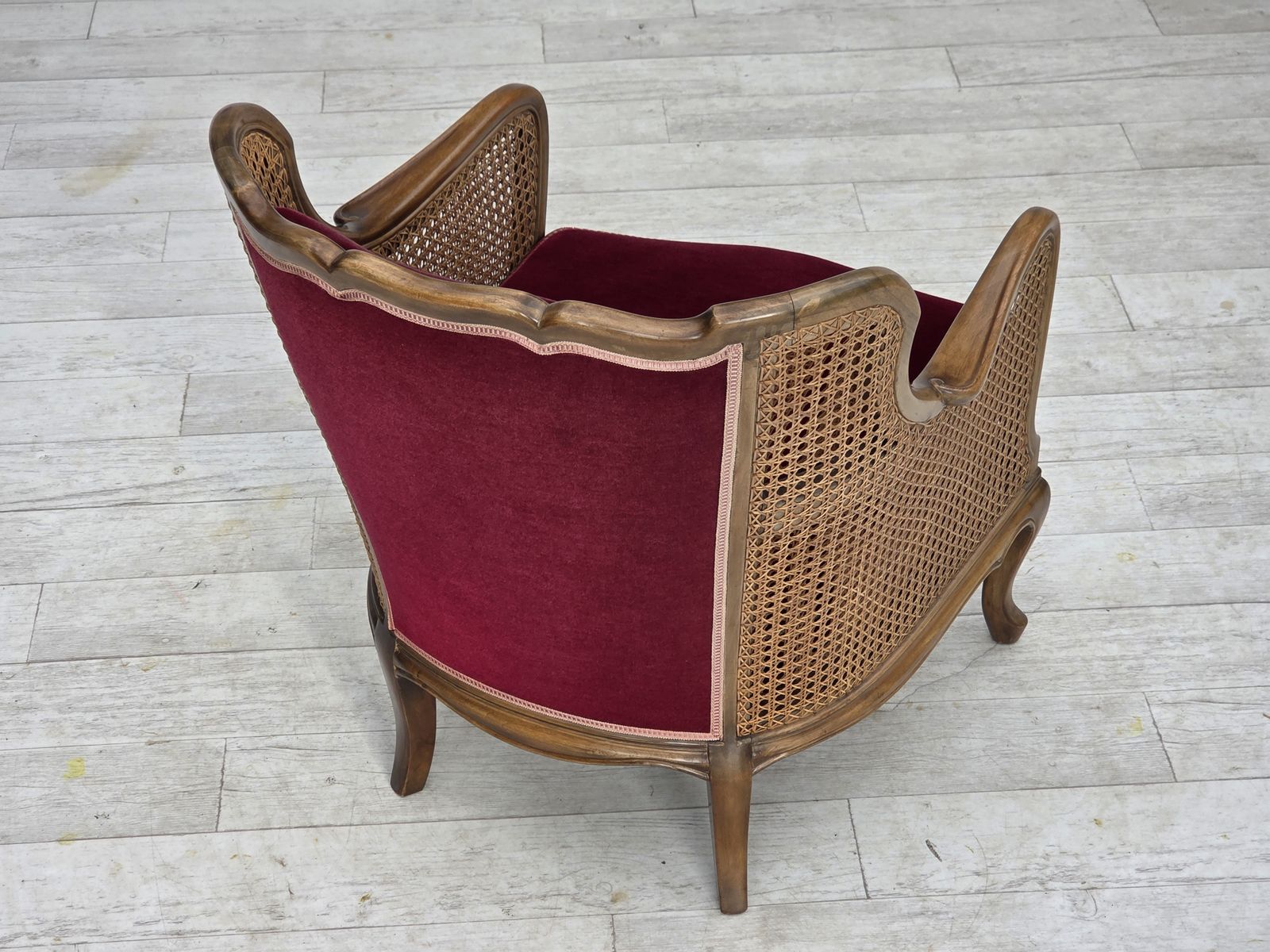 photo buy 1950s, Danish Armchair, Furniture Velour, Ash Wood, Furniture Mesh.