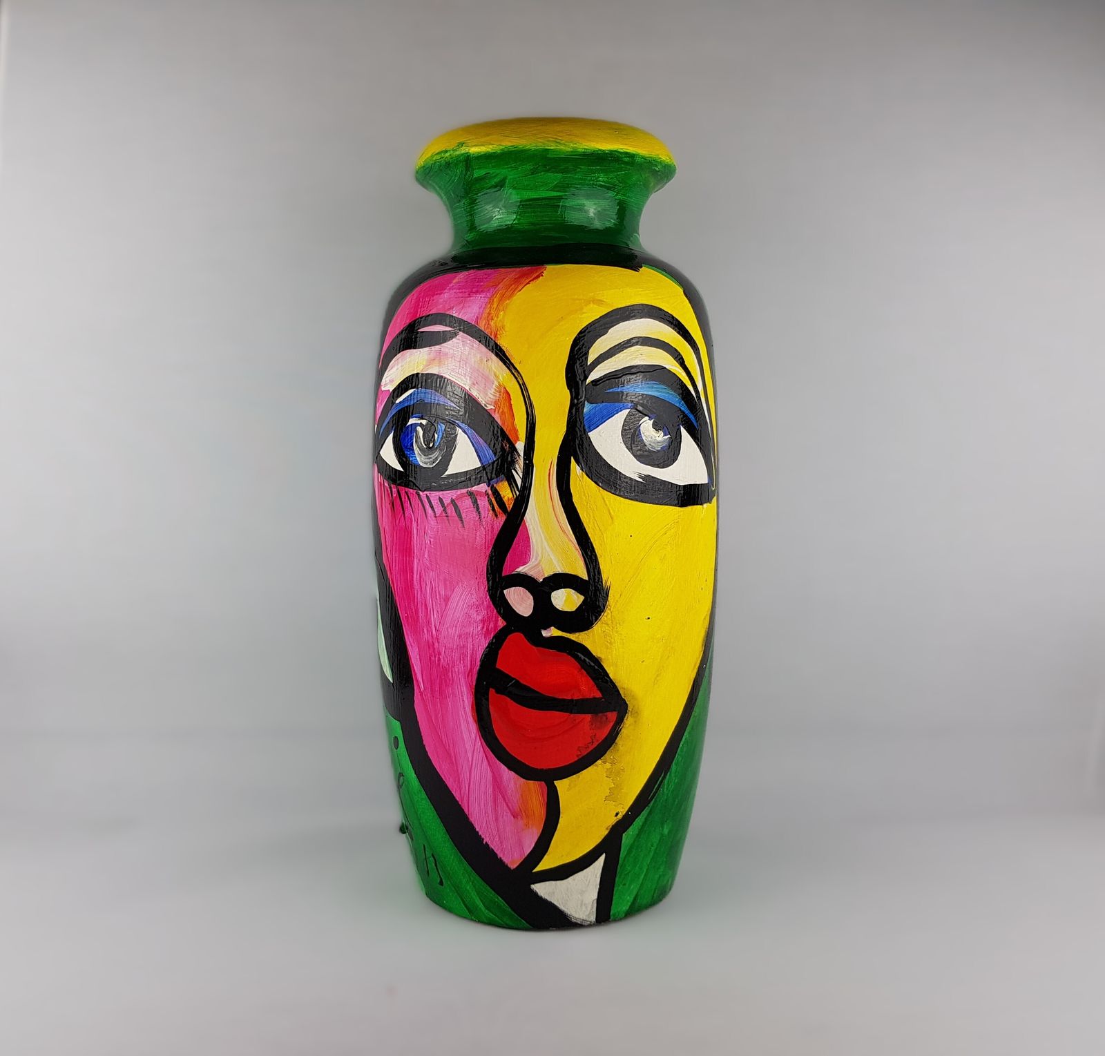 Vintage Peter Robert Keil Hand Painted Scheurich Vase Surrealistic Abstract Art Berlin 1983