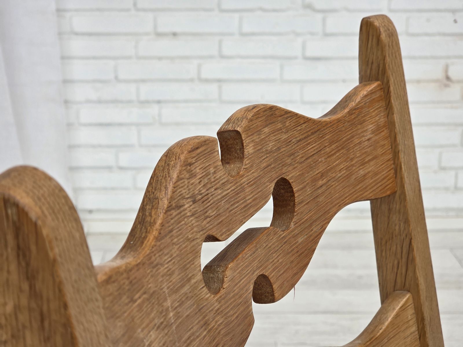 1970s, Set Of 2 Danish Dining Chairs, Furniture Wool, Solid Oak Wood. photo for sale