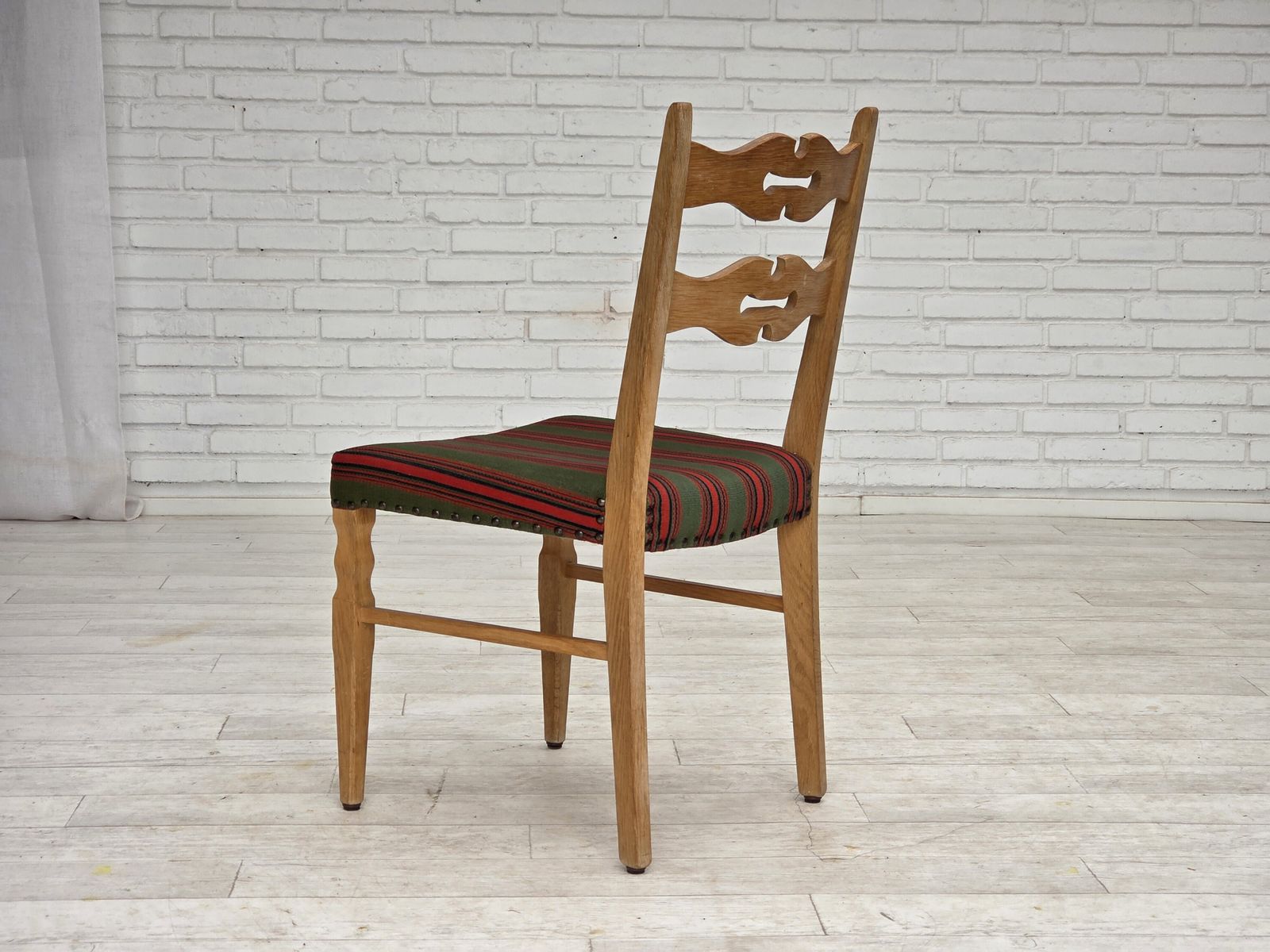 1970s, Set Of 2 Danish Dining Chairs, Furniture Wool, Solid Oak Wood. photo 520.0