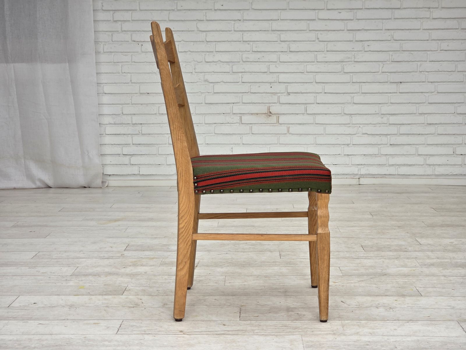 1970s, Set Of 2 Danish Dining Chairs, Furniture Wool, Solid Oak Wood. photo buy