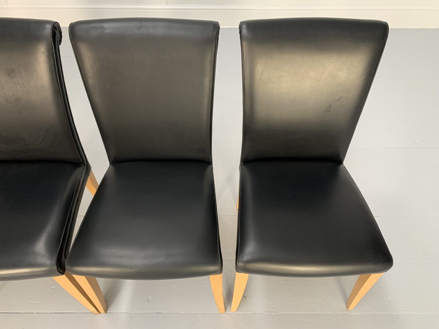 Furniture 4 Poltrona Frau “Vittoria” Dining Chairs – In Black “Pelle Frau” Leather photo