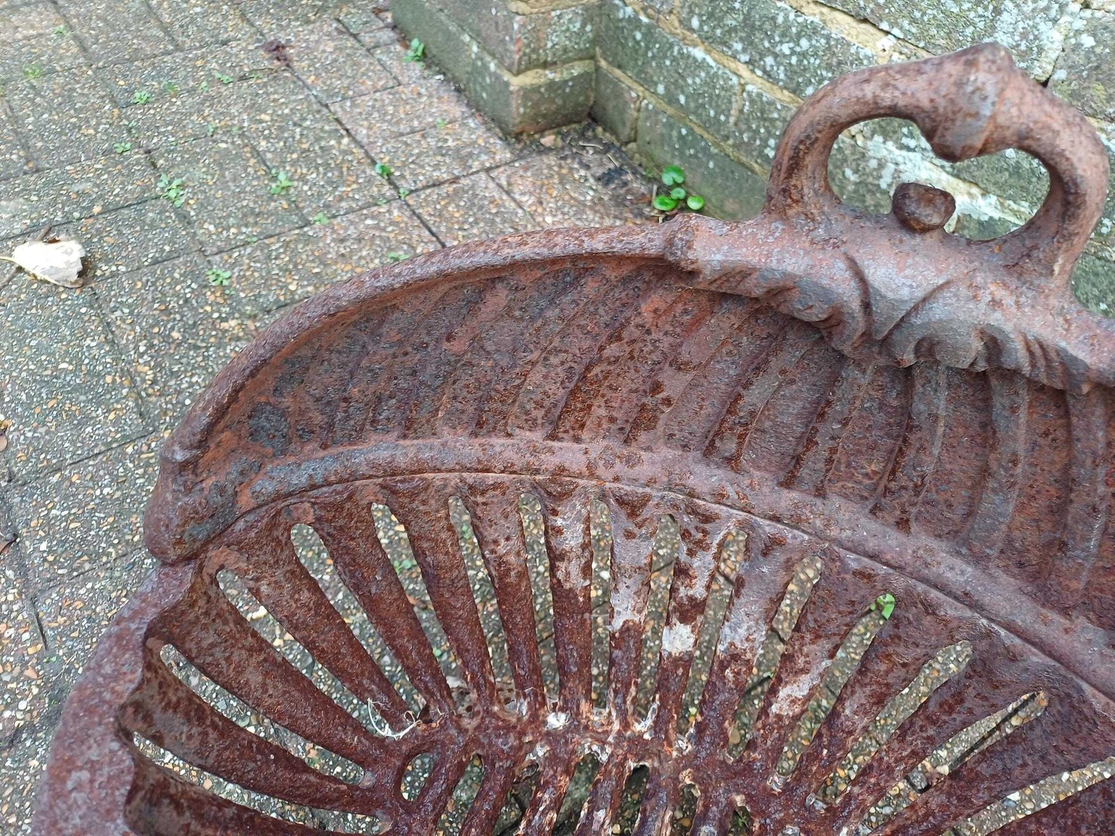 Antique Victorian Cast Iron Fire Grate Basket Heavy Salvage Fireplace Insert Rustic Garden Feature 19thc Coal Basket photo for sale