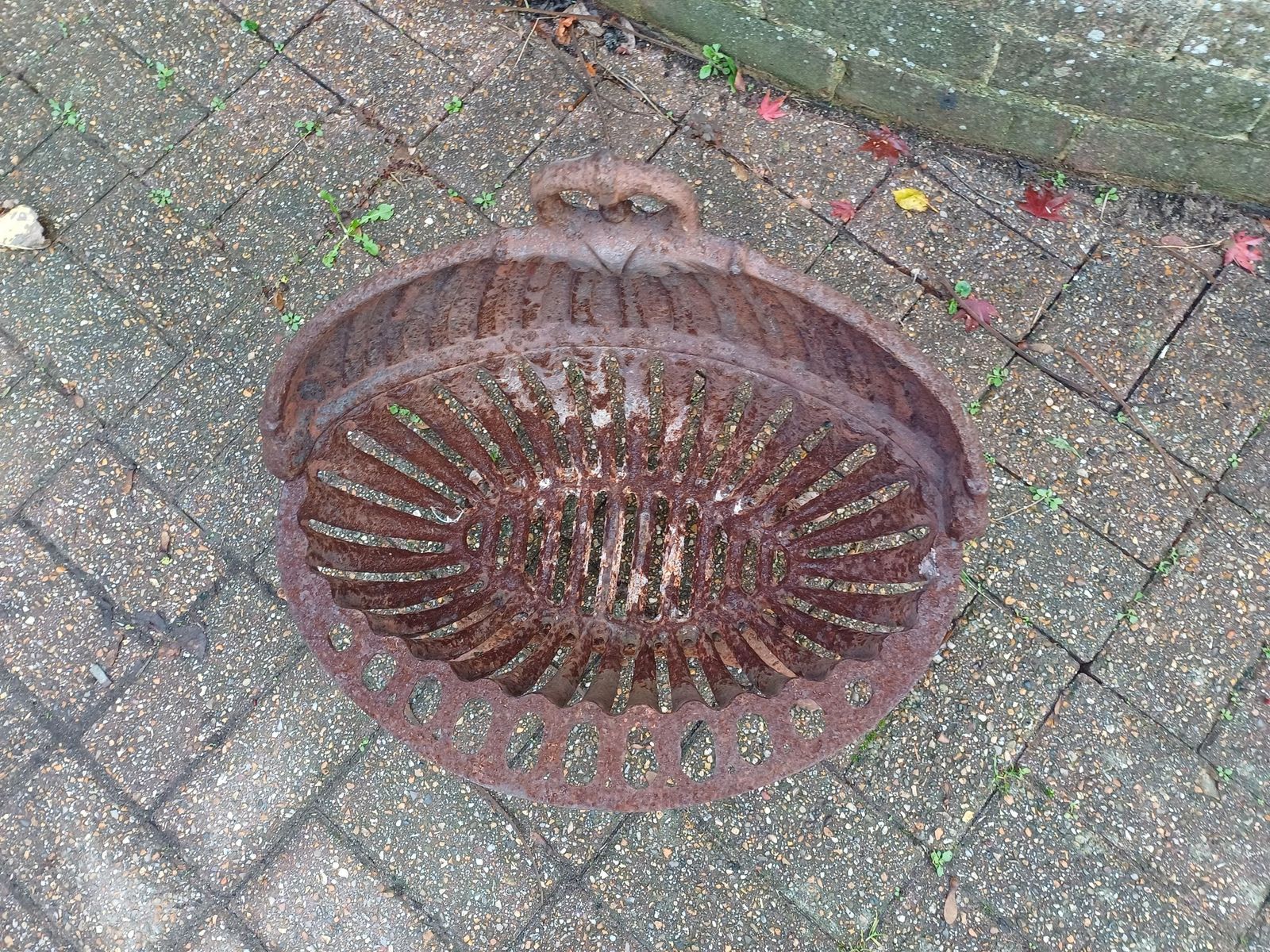 Antique Victorian Cast Iron Fire Grate Basket Heavy Salvage Fireplace Insert Rustic Garden Feature 19thc Coal Basket photo buy