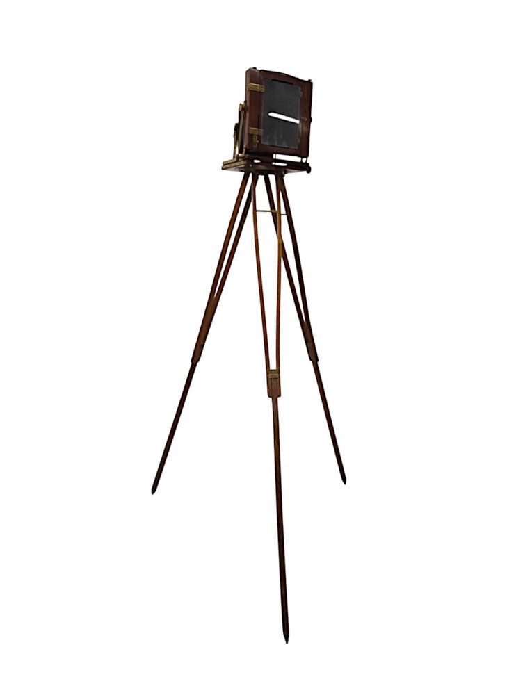 A Very Fine Circa 1900 Double Racked Focus Half Plate Camera On Oak Tripod By Benetfink And Co, Cheapside London photo Home Decor