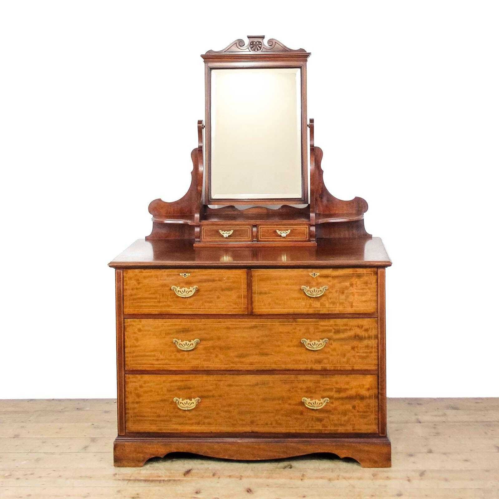 Antique Edwardian Mahogany Dressing Table Chest Of Drawers | Dressing Room Furniture | Antique Storage | Dresser Tables (M 6479)