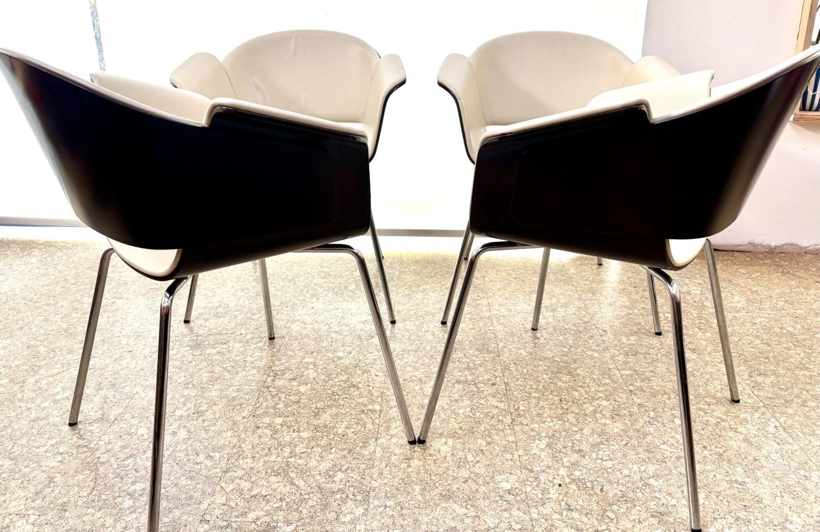 Mid Century Modern Bene Plywood And Leather Dining Chairs Vintage Retro X 4 photo 475.0
