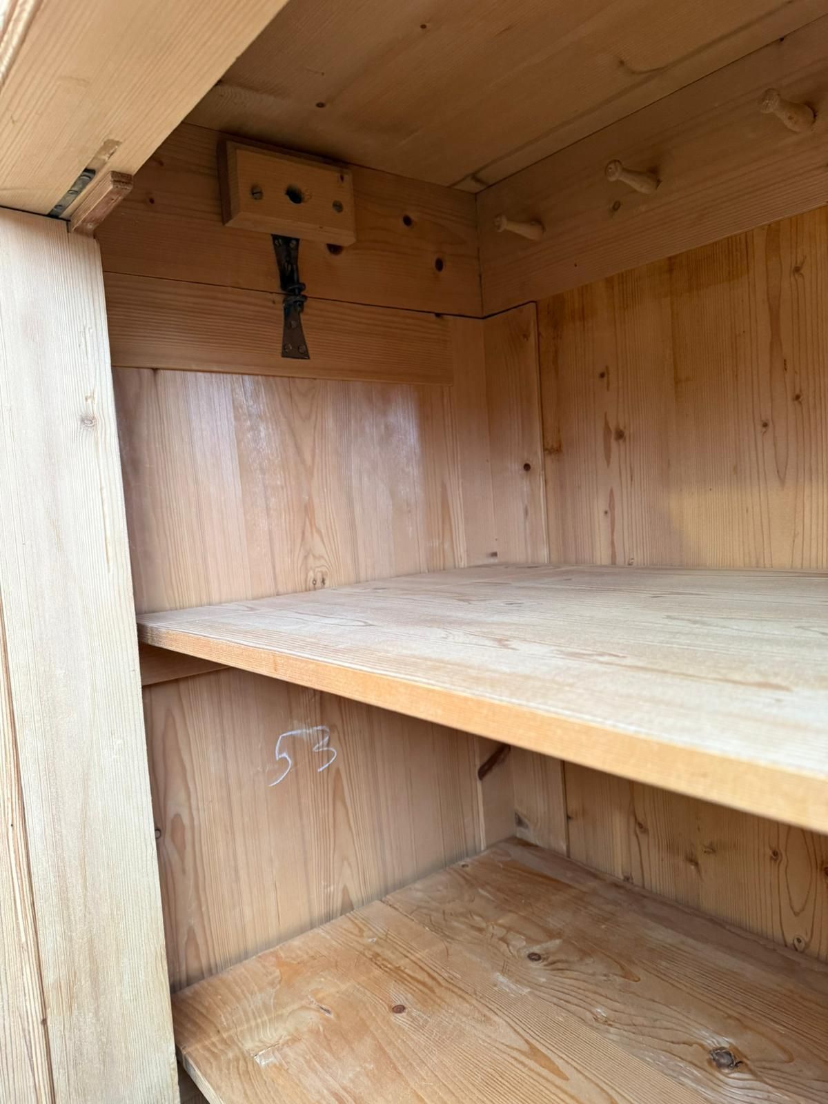 Furniture A Mint Clean Victorian Pine Shelved Knockdown Wardrobe To Wax/Paint photo