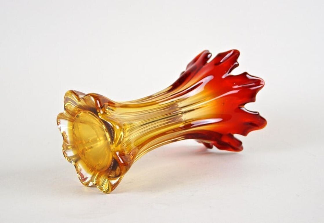Home Decor 20th Century Red/ Amber Murano Sommerso Glass Vase   Mid Century, It Ca. 1960 photo