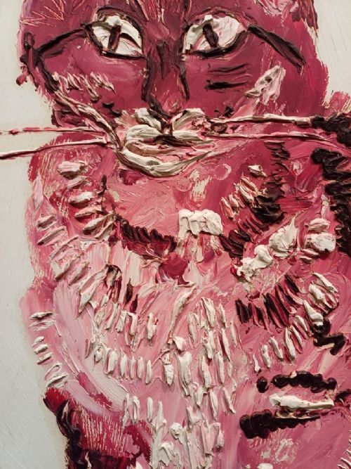 Lovely Oil On Board Painting Of 'The Cat' By Fred Yates photo Art