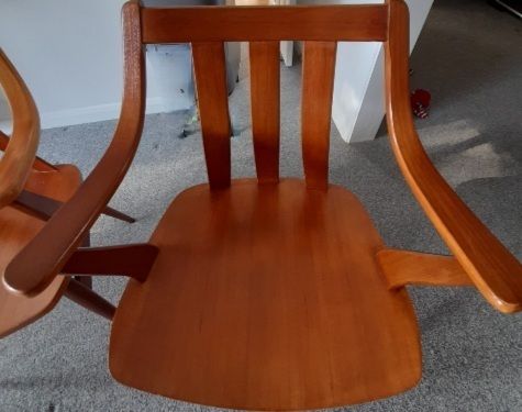 Vintage Pair Of Teak Armchairs 1950s   Excellent Condition photo 700.0