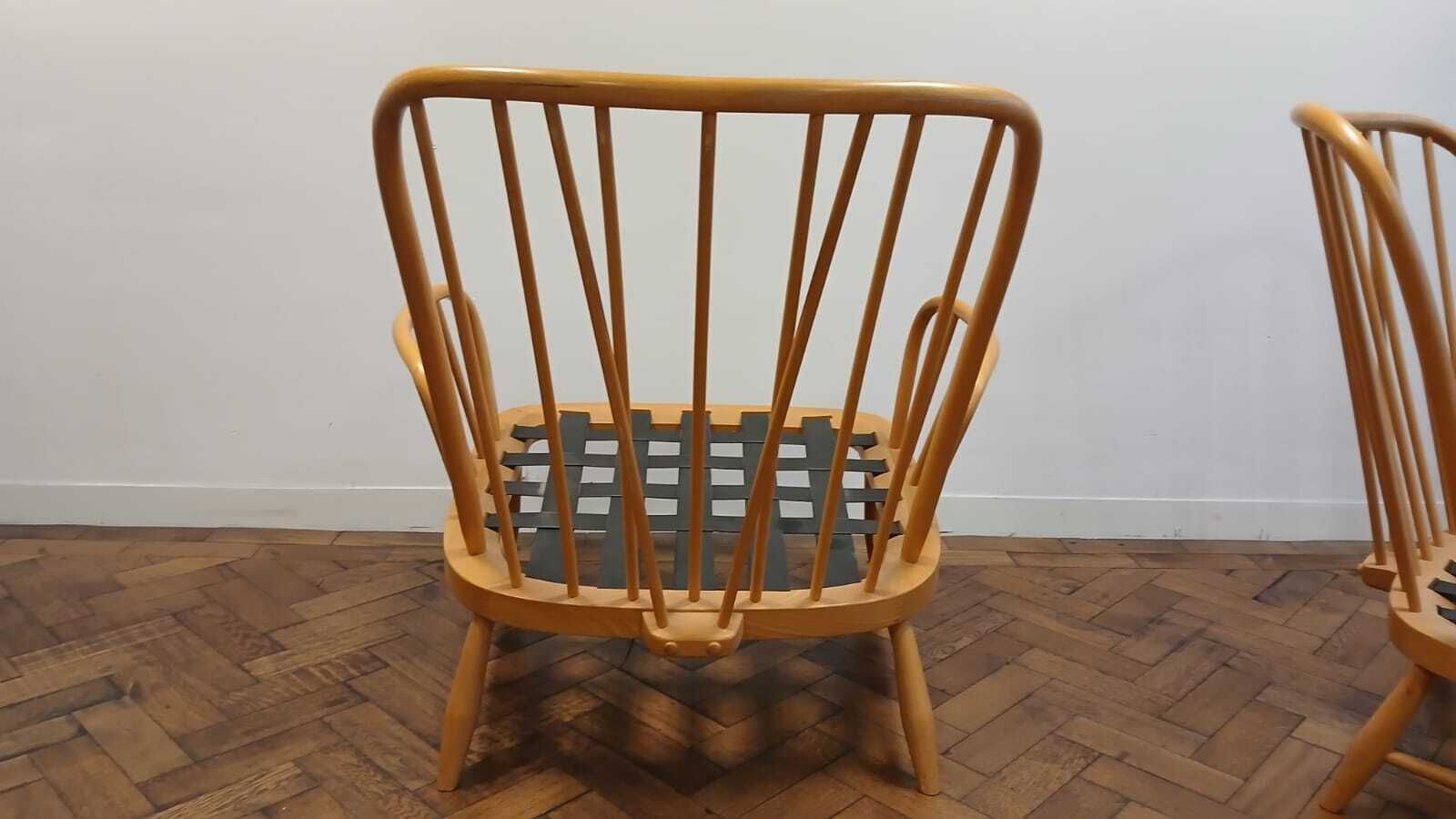 Pair Of Mid Century Blonde Ercol Windsor Jubilee Armchairs photo furniture