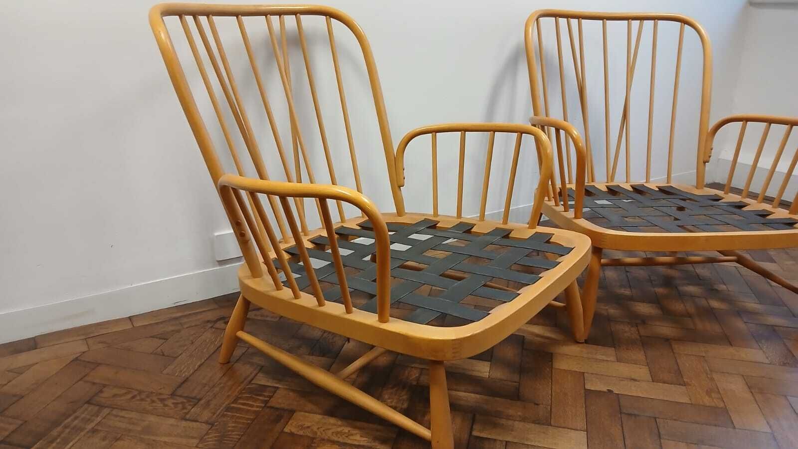 Pair Of Mid Century Blonde Ercol Windsor Jubilee Armchairs photo for sale