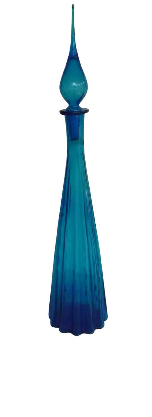Large Vintage Hand Blown Glass Decanters Blue Glass Decanter photo furniture