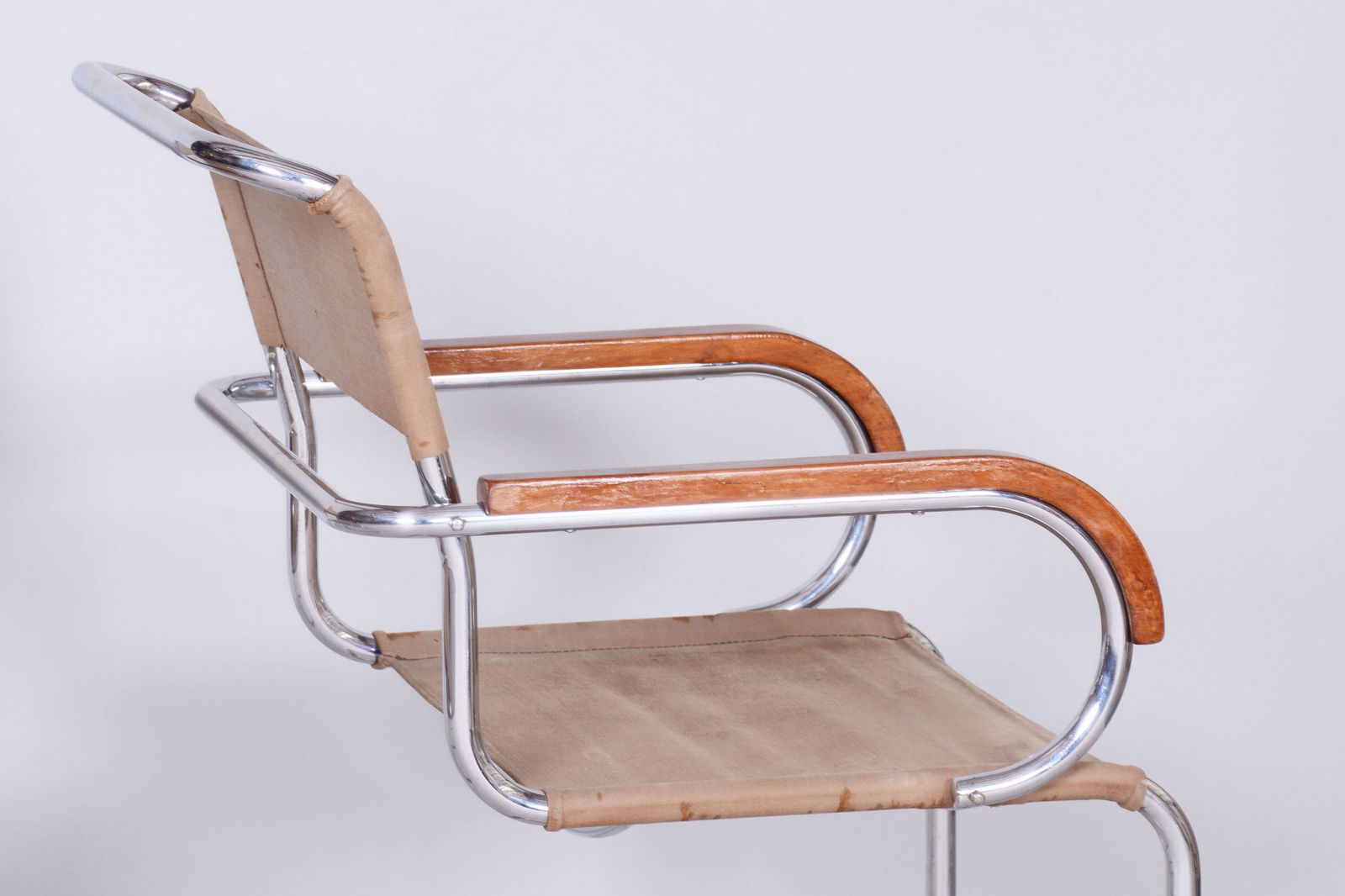 Restored Bauhaus Pair Of Chairs, Anton Lorenz, Mücke Melder, Czech, 1930s photo Furniture