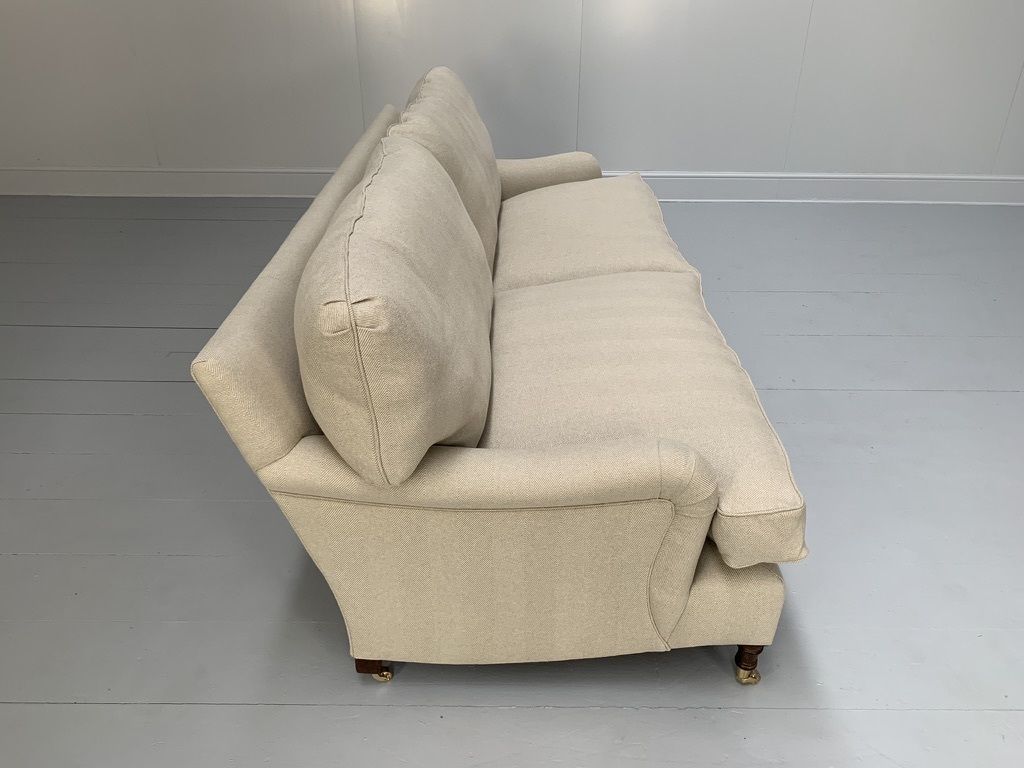 Lord Browns “Standard Arm” Large 3 Seat Sofa – In Ian Mankin Herringbone Linen photo for sale