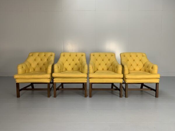 photo for sale Pair Of George Smith “Georgian” Armchairs – In Yellow Leather