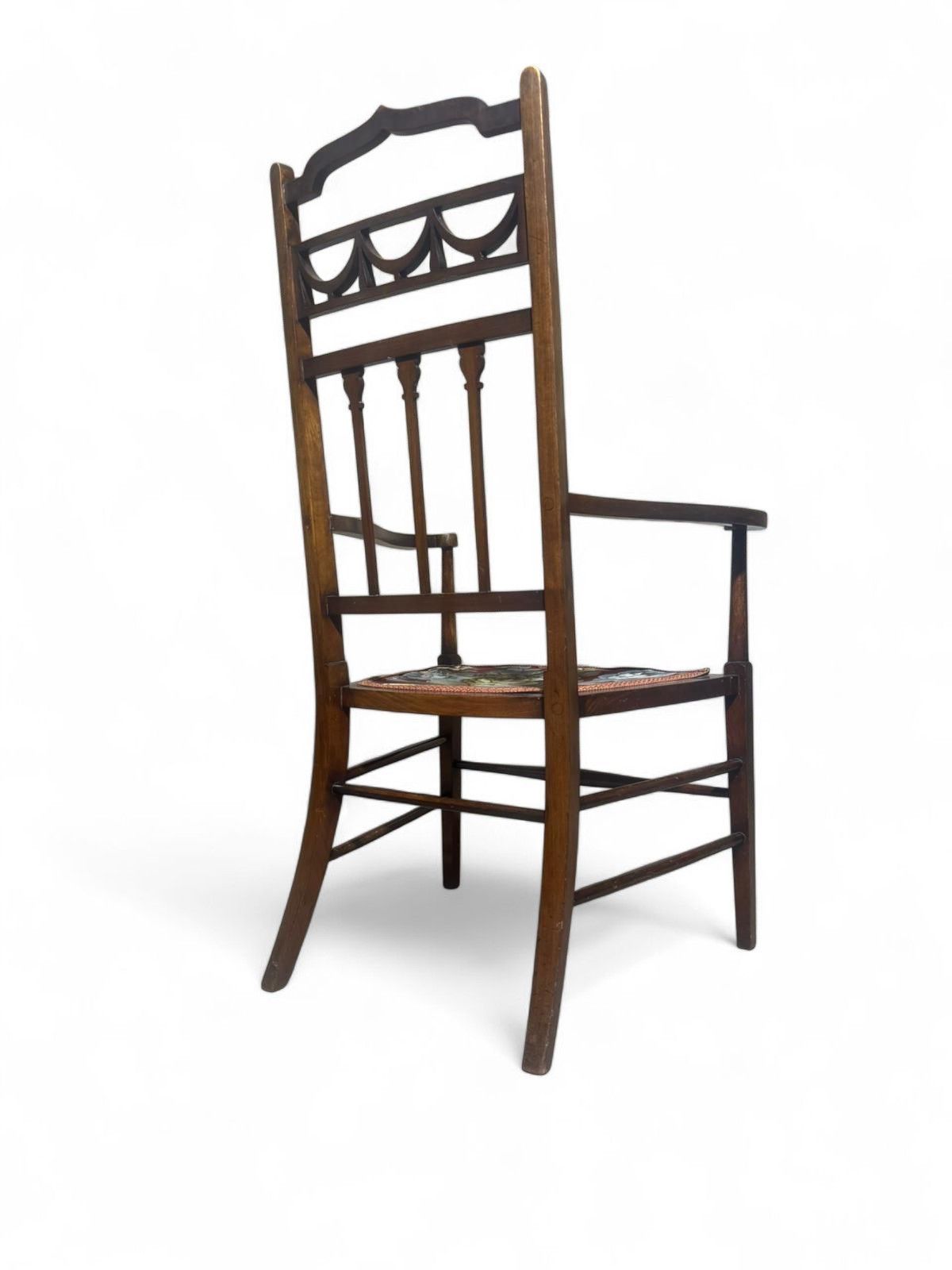 Antique Edwardian Inlaid Mahogany Armchair Art Nouveau C1900s photo for sale