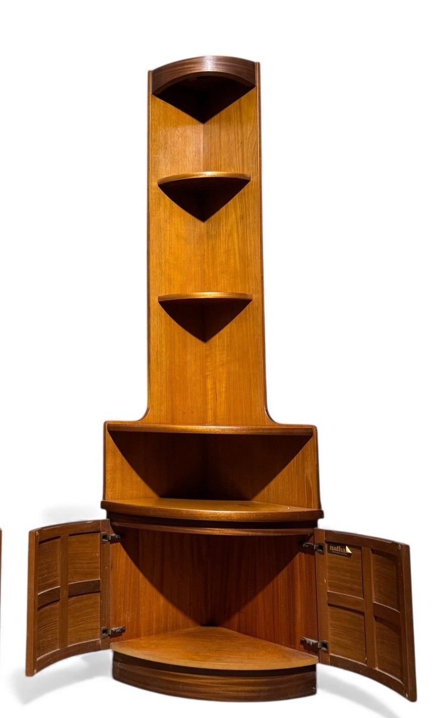 Pair Of Nathan Squares Teak Corner Cupboards Mid Century Retro C1970s photo Furniture