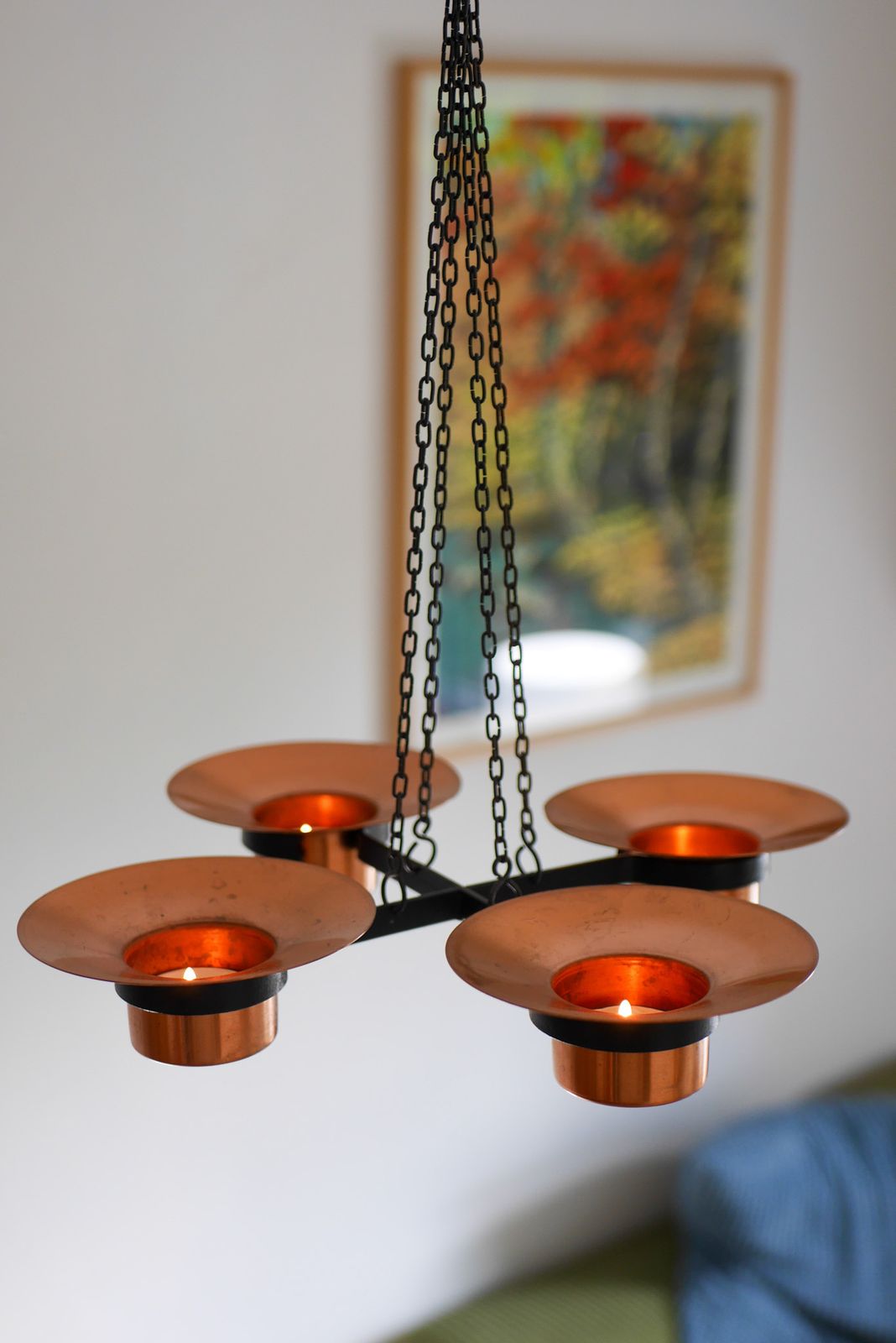 Metal And Copper Candleholder Pendant By Carl Thore, 1975 photo for sale