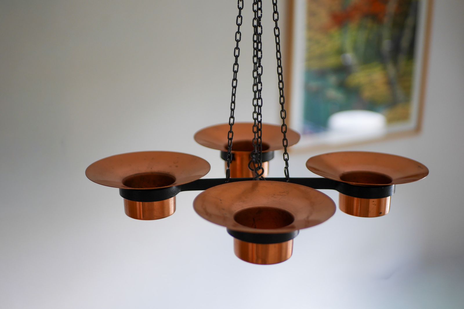 photo vinterior Metal And Copper Candleholder Pendant By Carl Thore, 1975