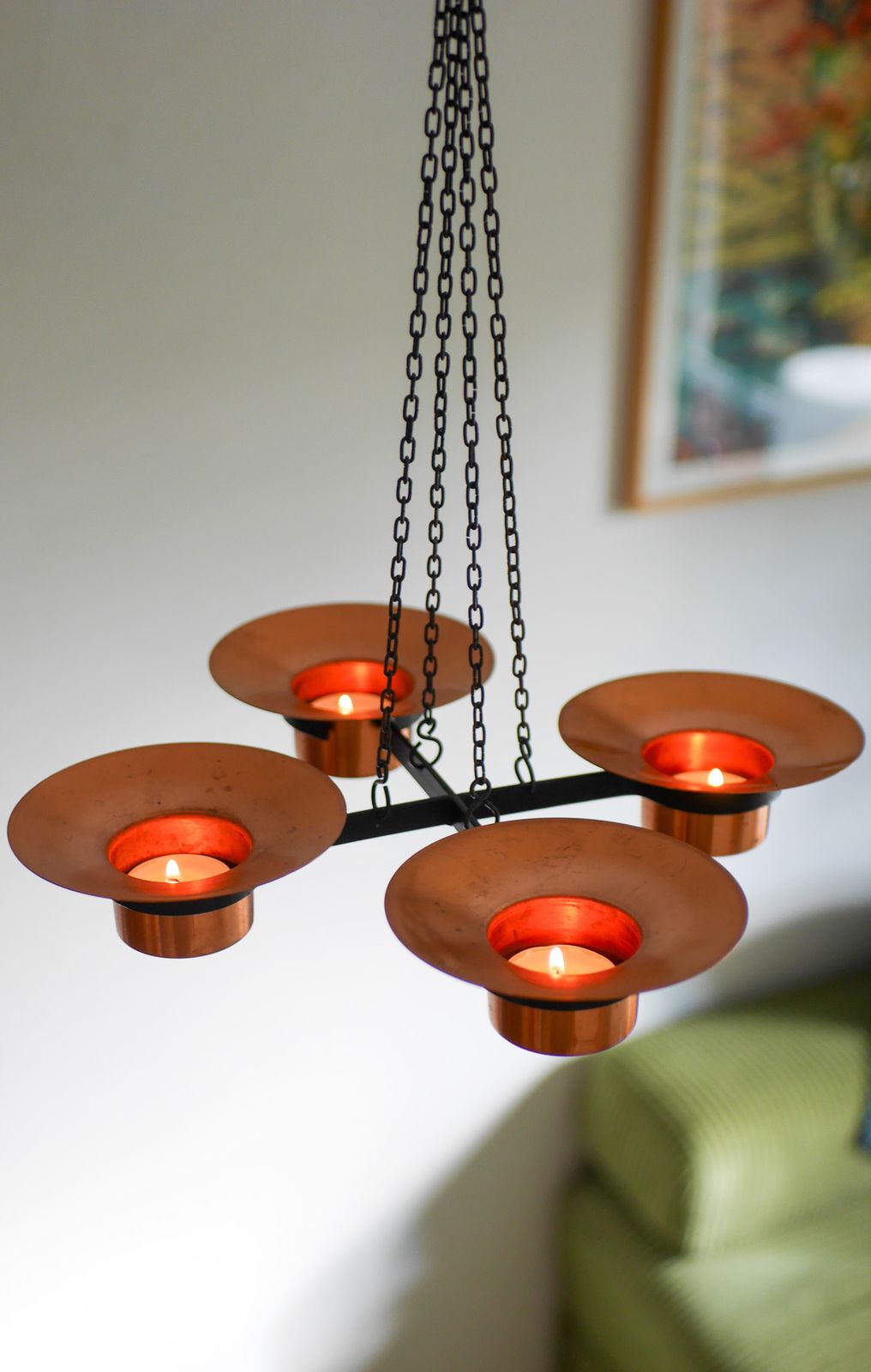 photo buy Metal And Copper Candleholder Pendant By Carl Thore, 1975