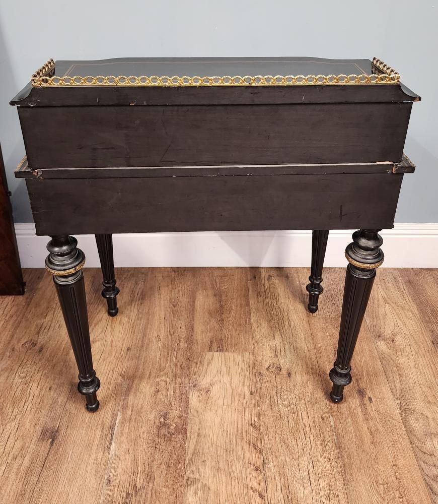 1950.0 French Napoleon III Ebonised And Gilt Bronze Writing Desk Bonheur Du Jour 1880 photo
